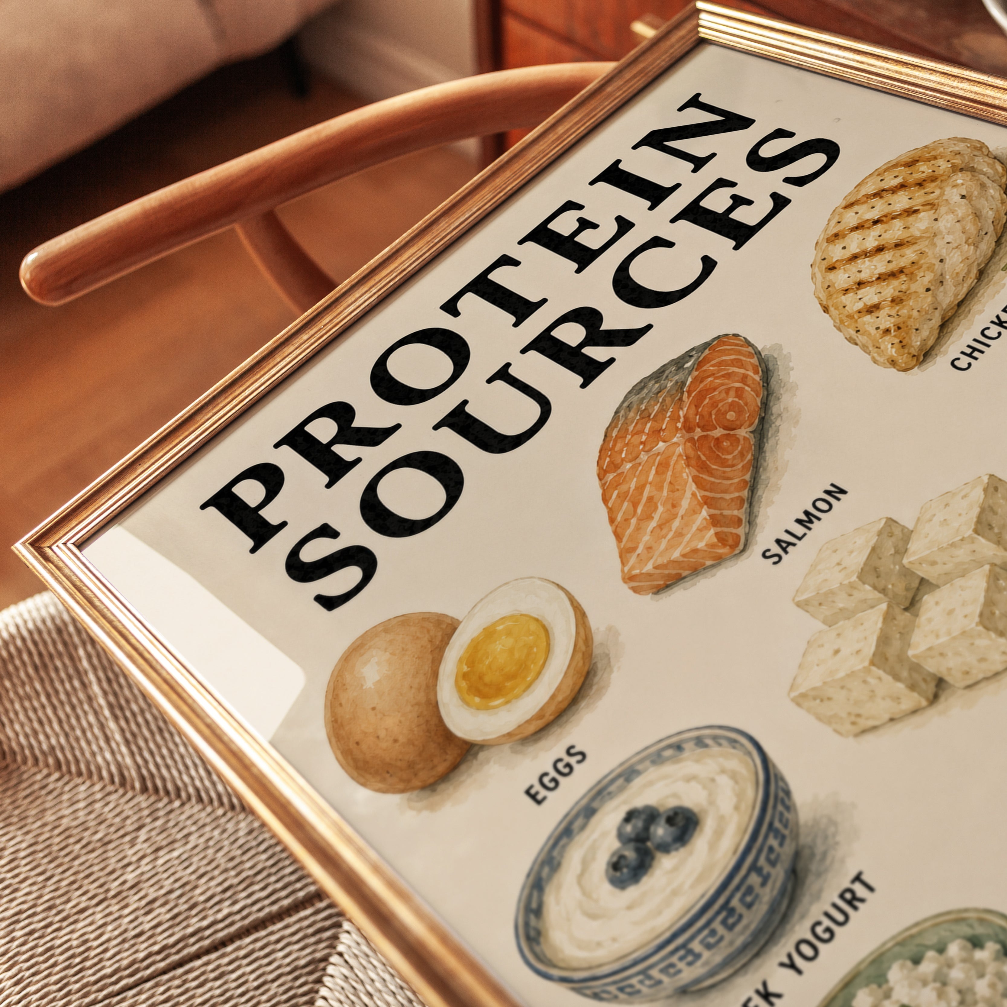 Protein Sources Poster – Kitchen Wall Art - detail