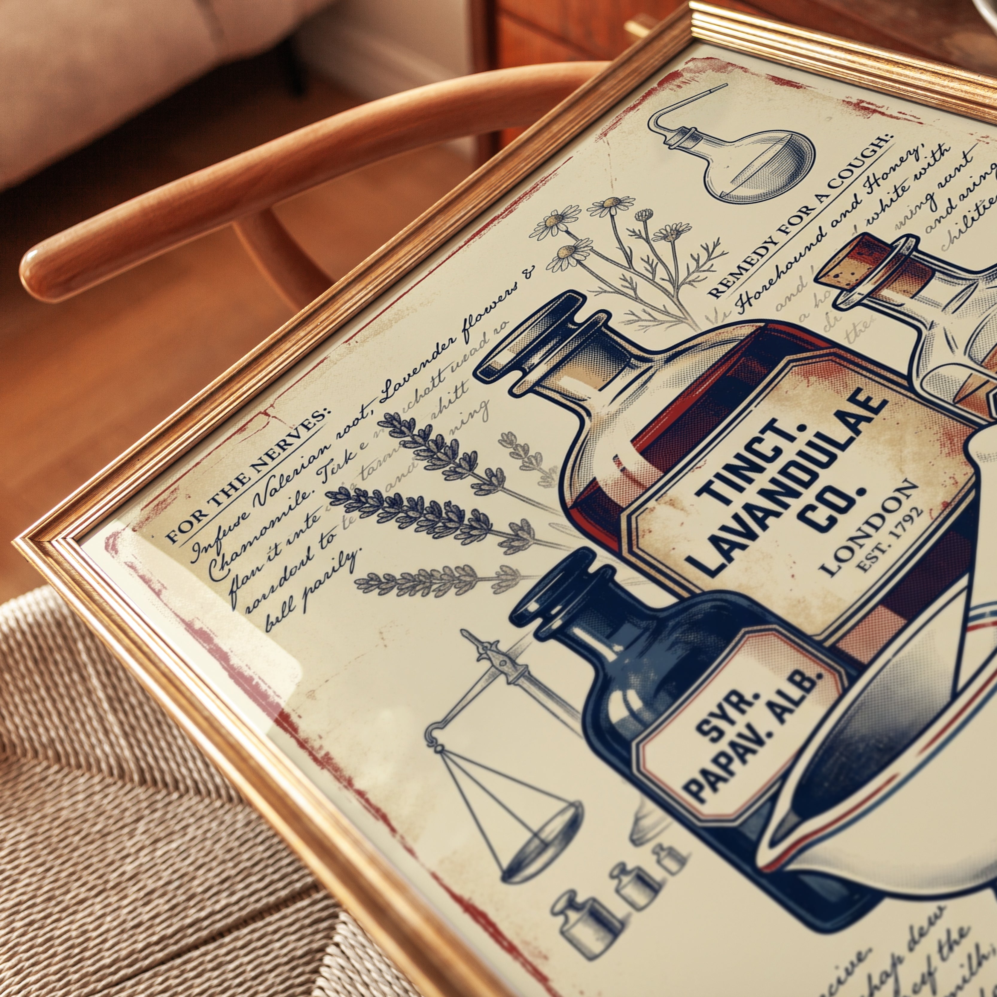 Vintage Apothecary Print — Botanical Medicine Illustration - detail