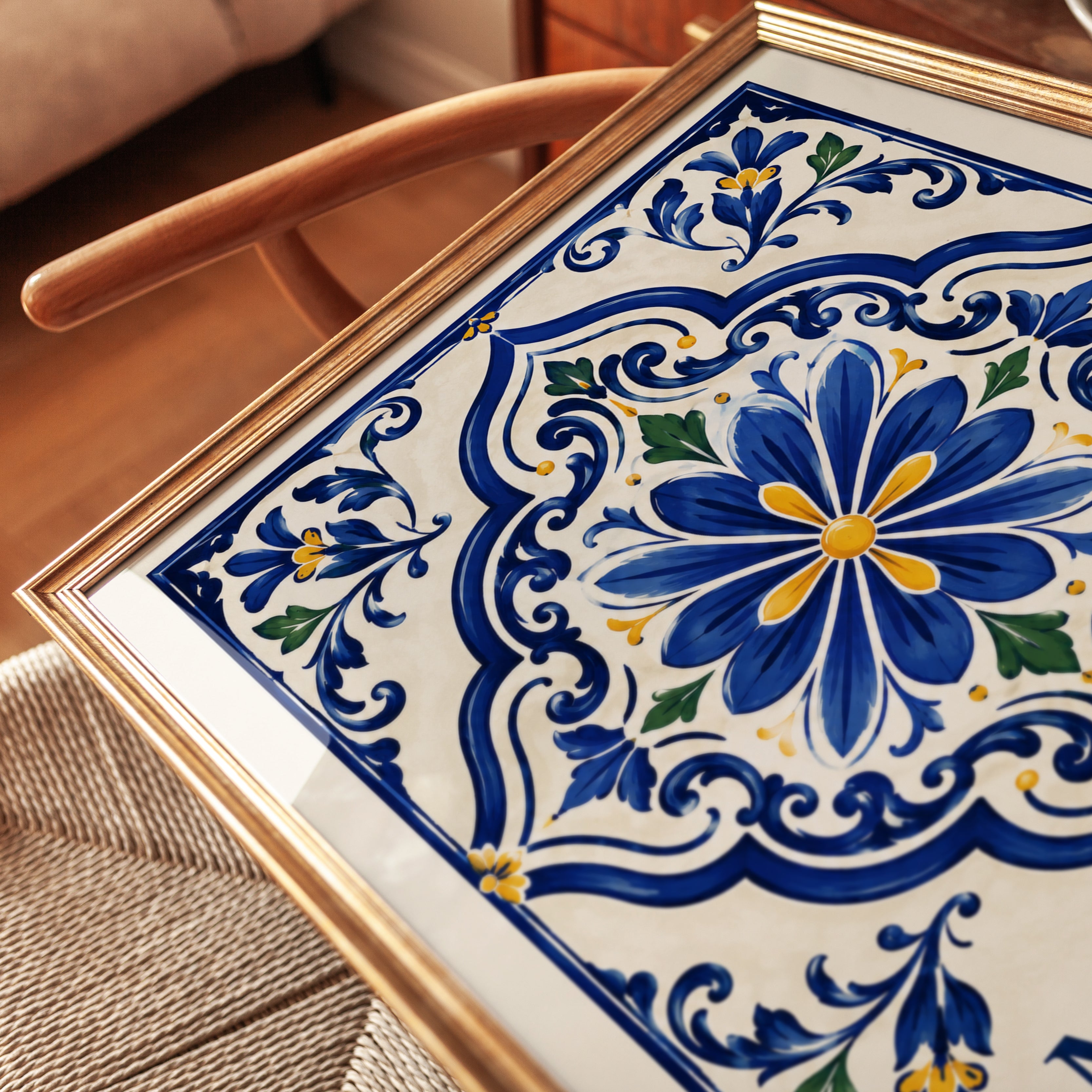 Mexican Tile Wall Art – Talavera Print - detail