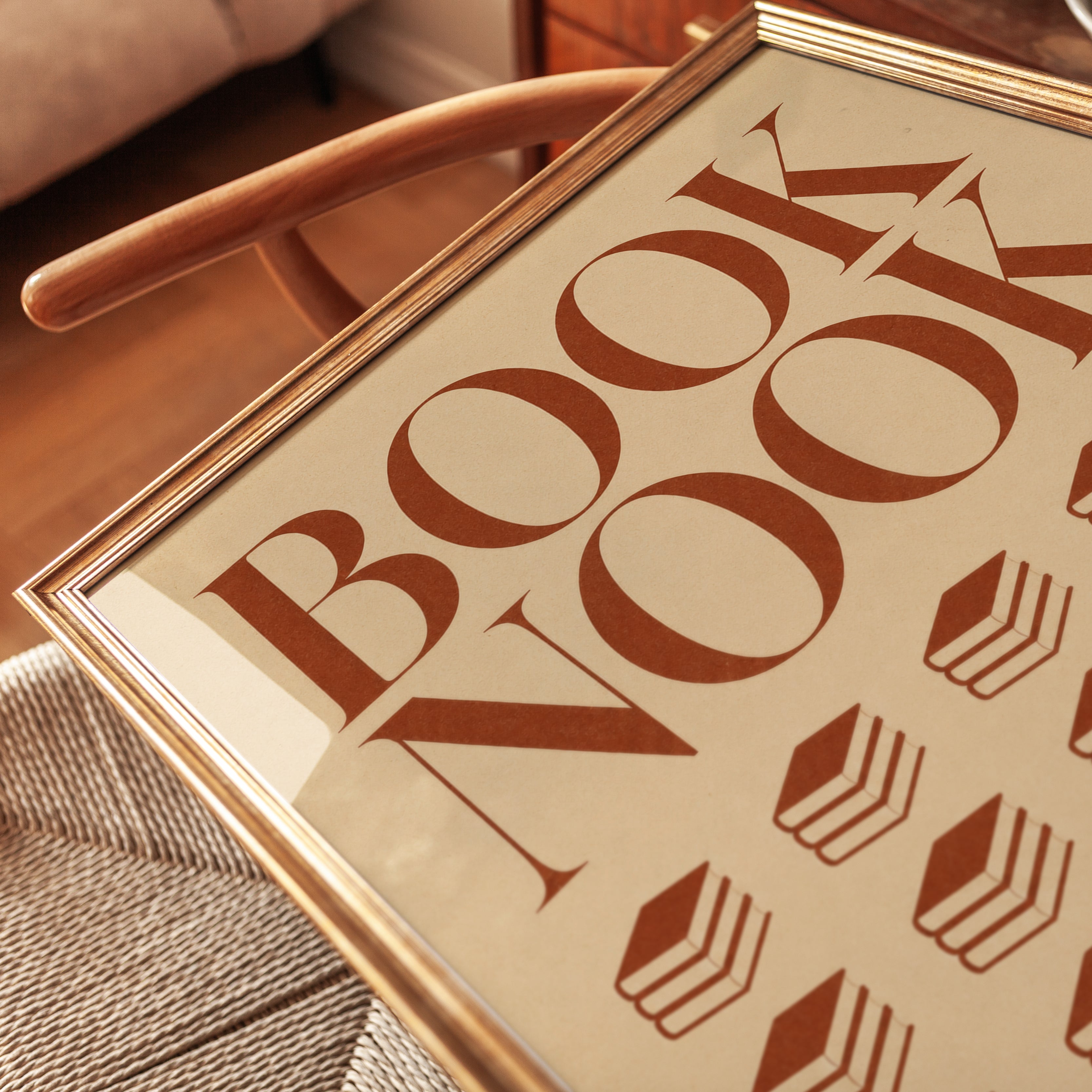 Retro Book Nook Print - detail