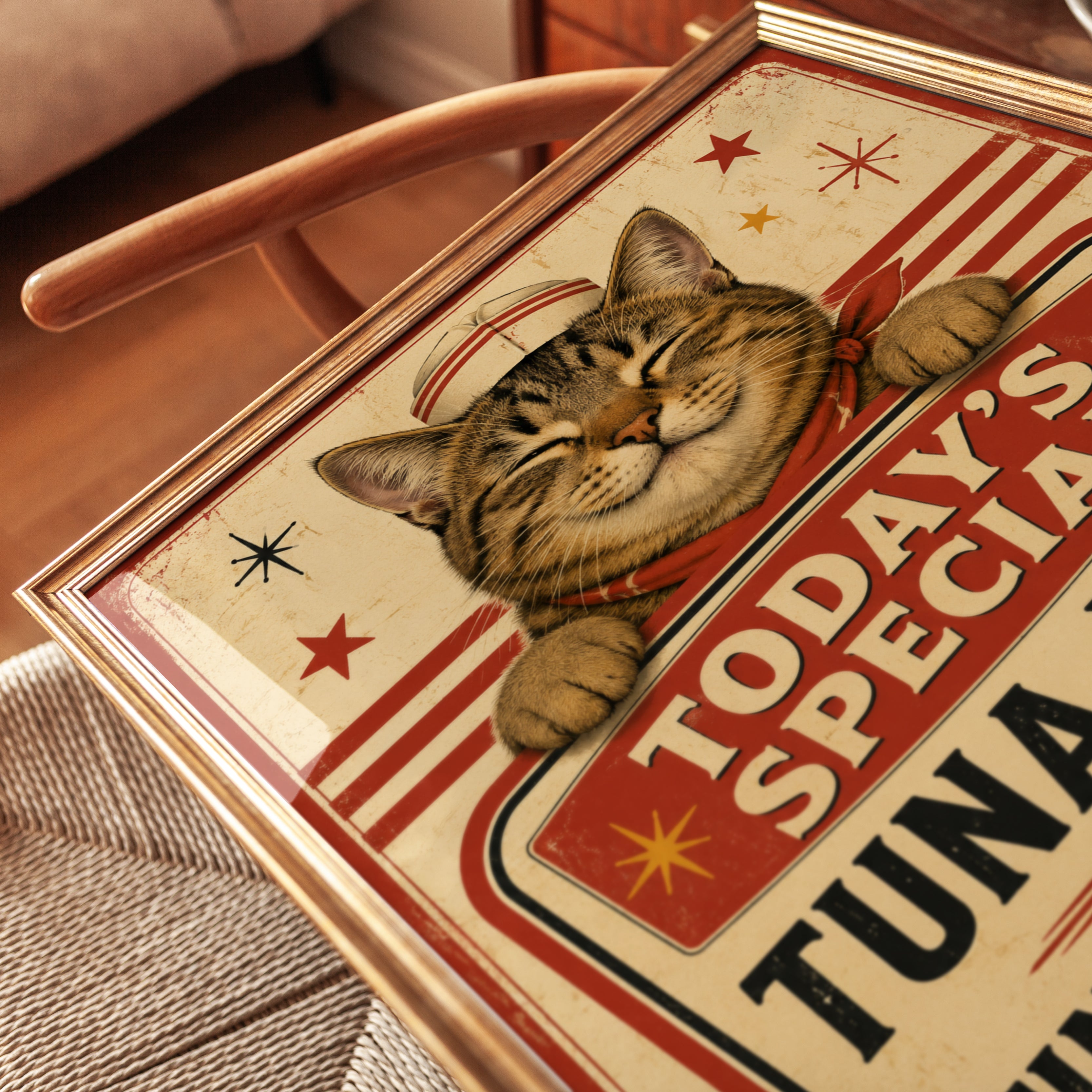 Vintage Cat Sailor Poster - detail
