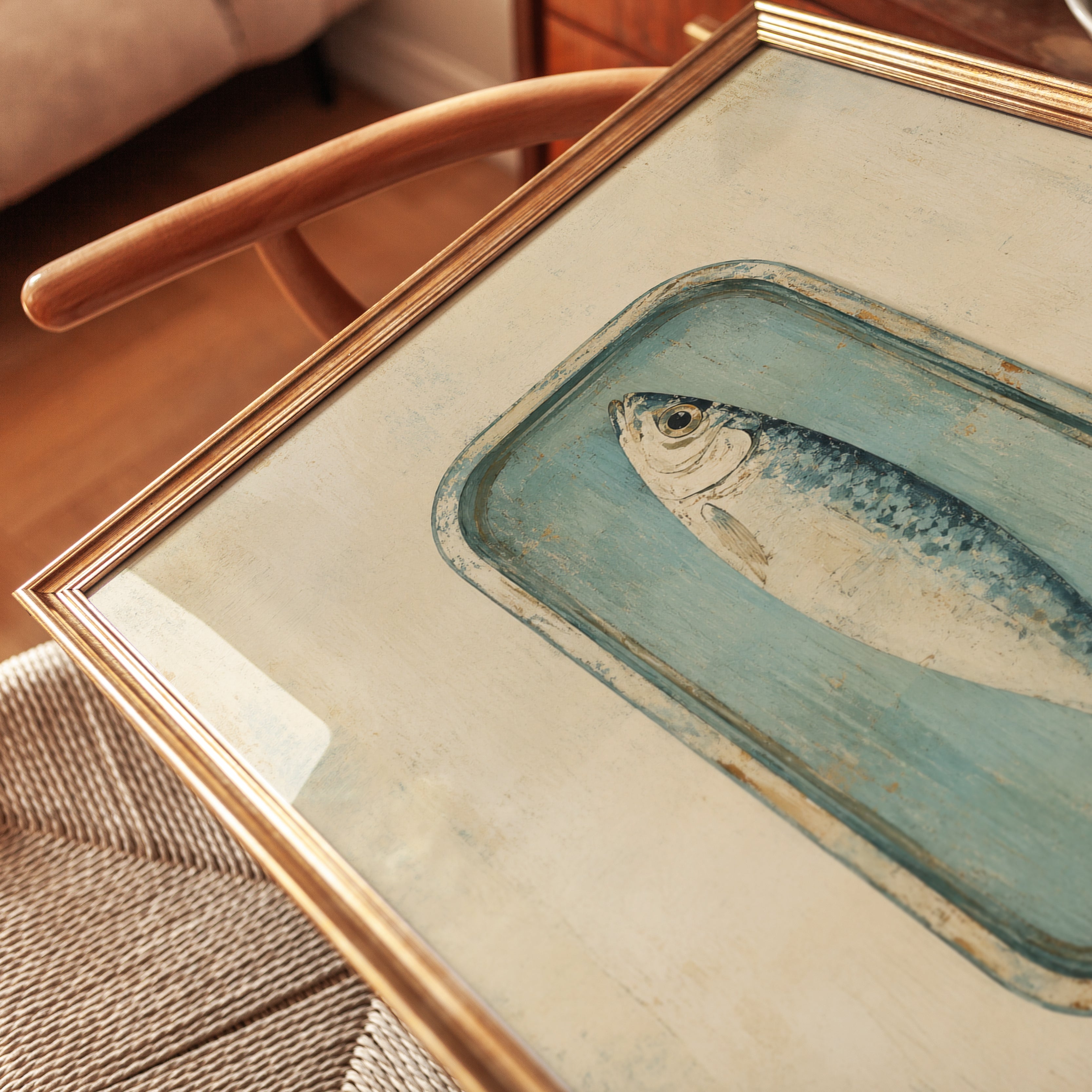 Vintage Fish Wall Art – Coastal Kitchen Decor - detail