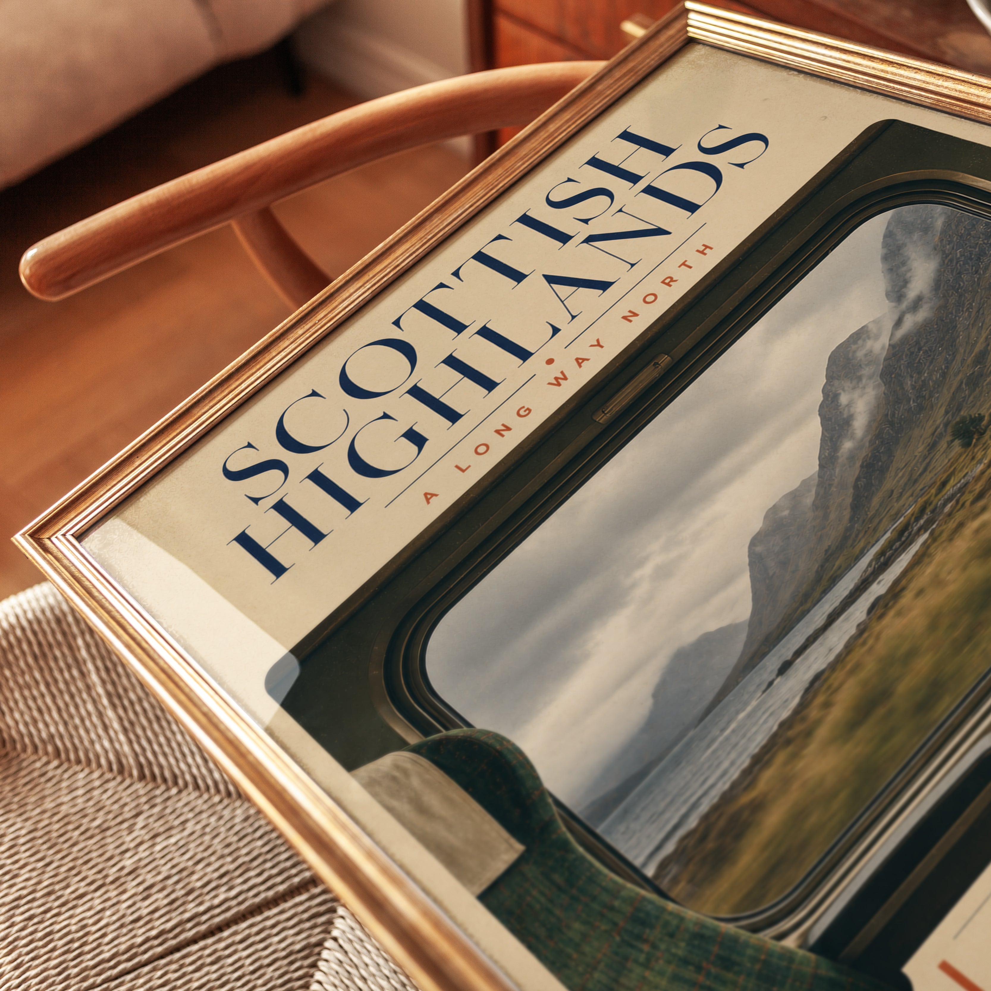 Scottish Highlands Travel Poster: Vintage Railway Art Print - detail