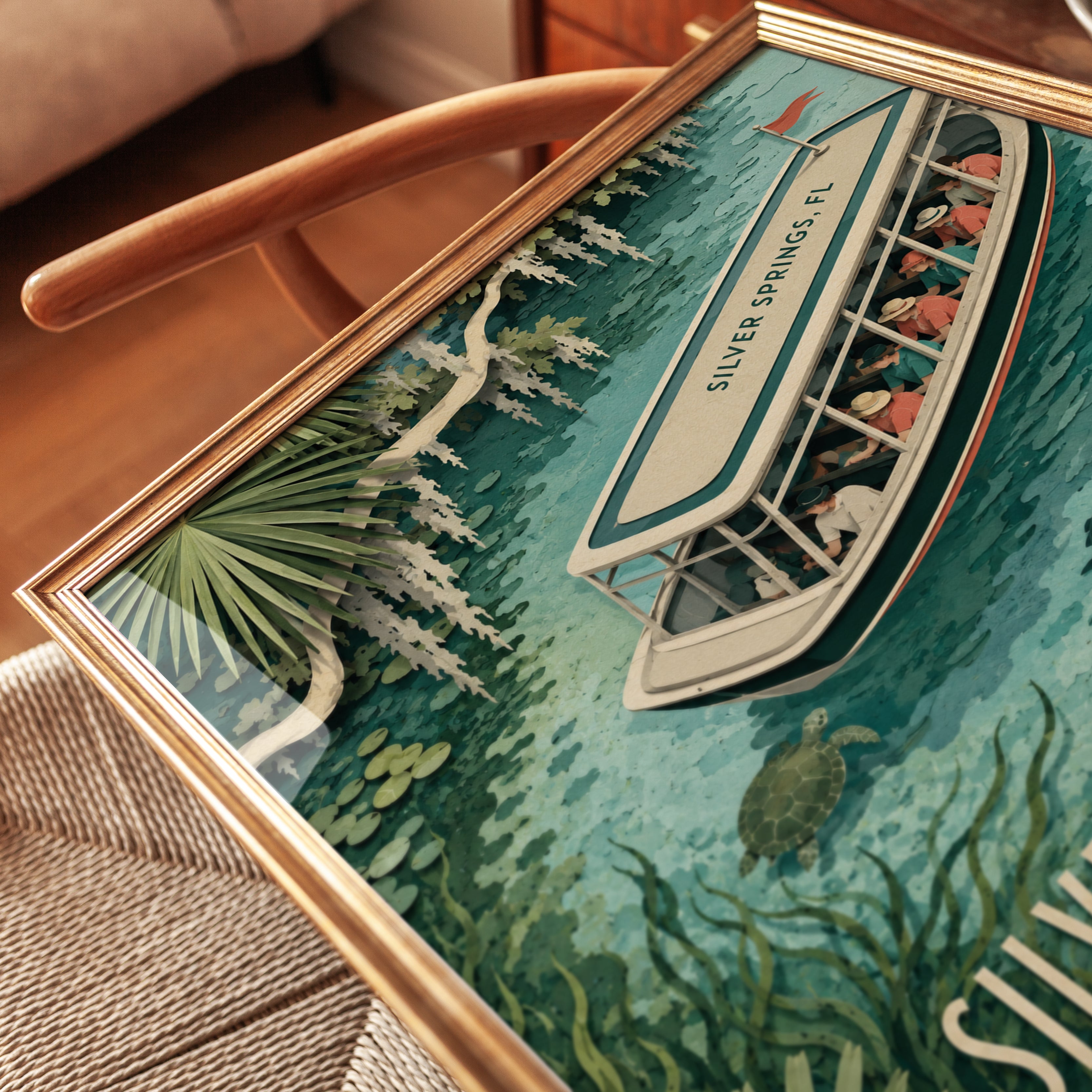Florida Travel Poster – Silver Springs Print - detail