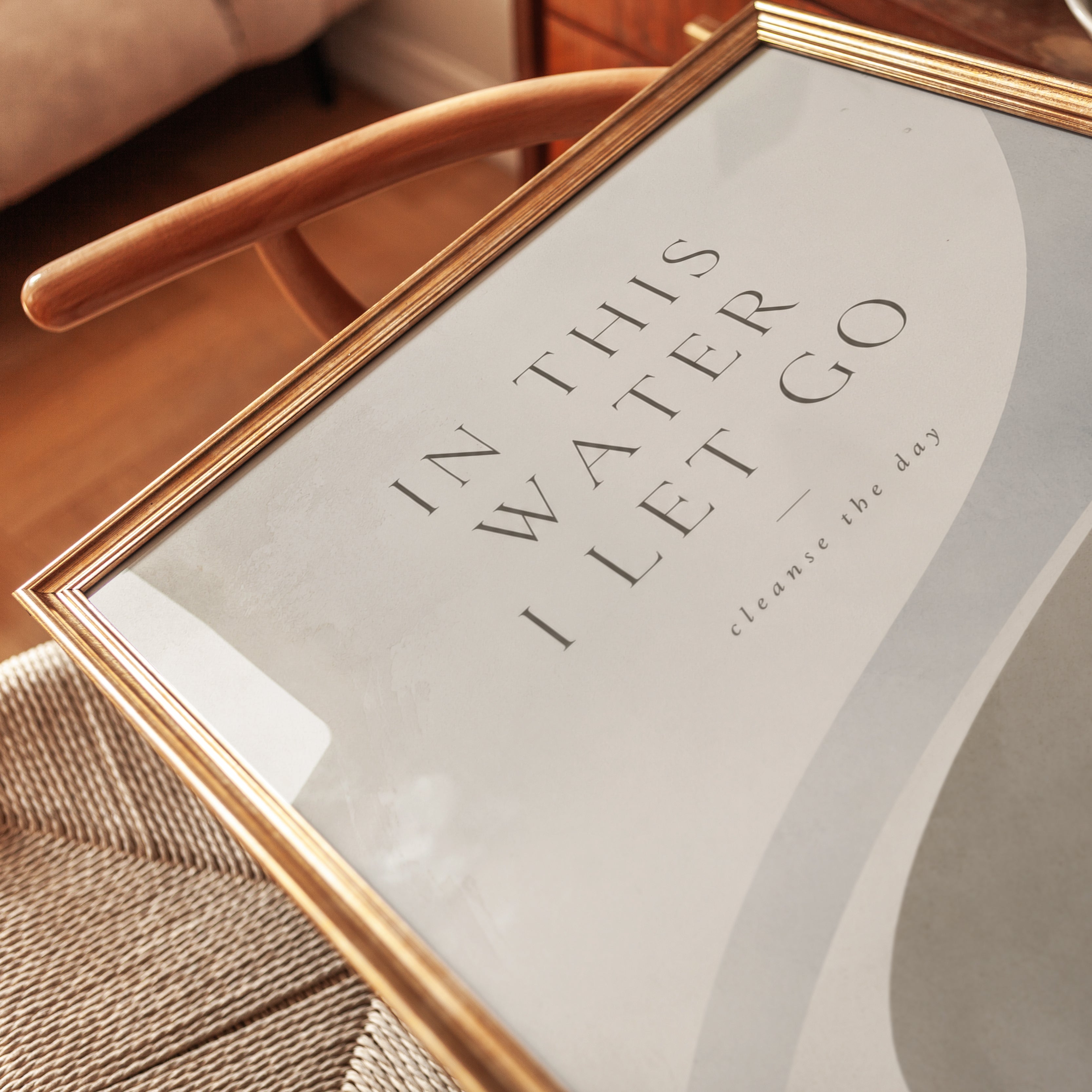 Bathroom Quote Print – In This Water I Let Go - detail