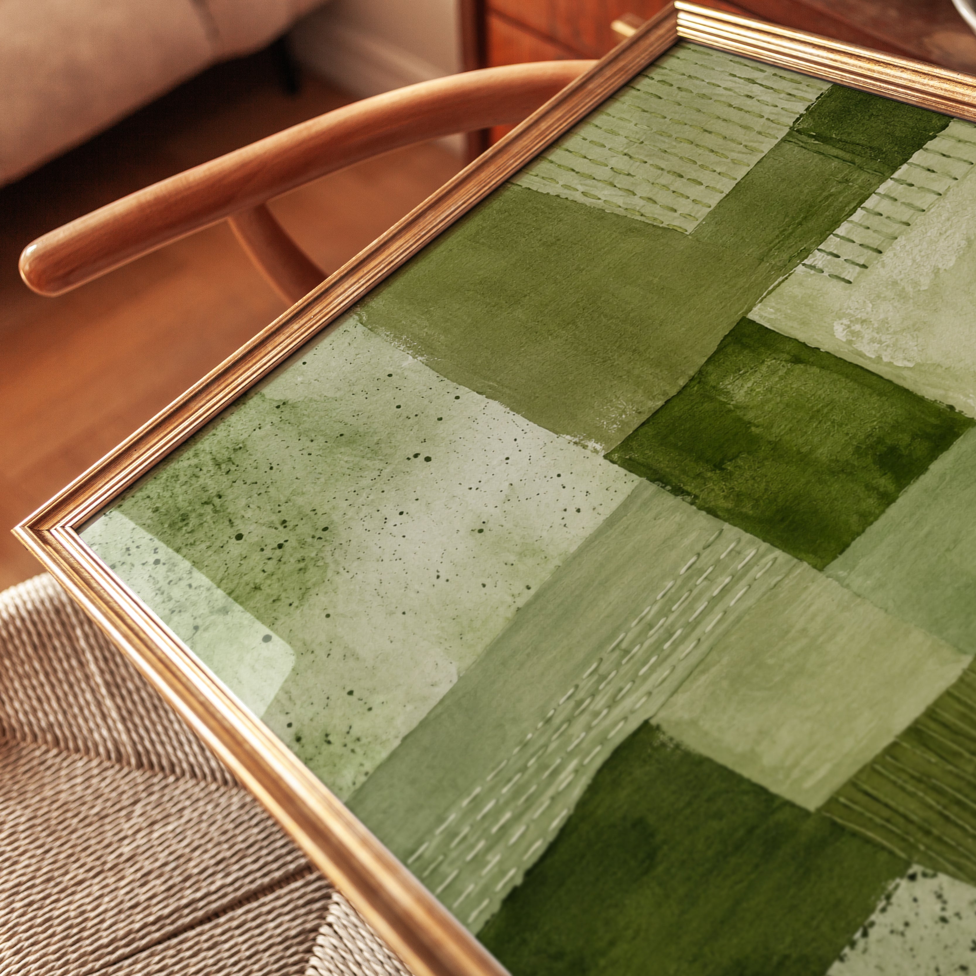 Green Abstract Wall Art - detail