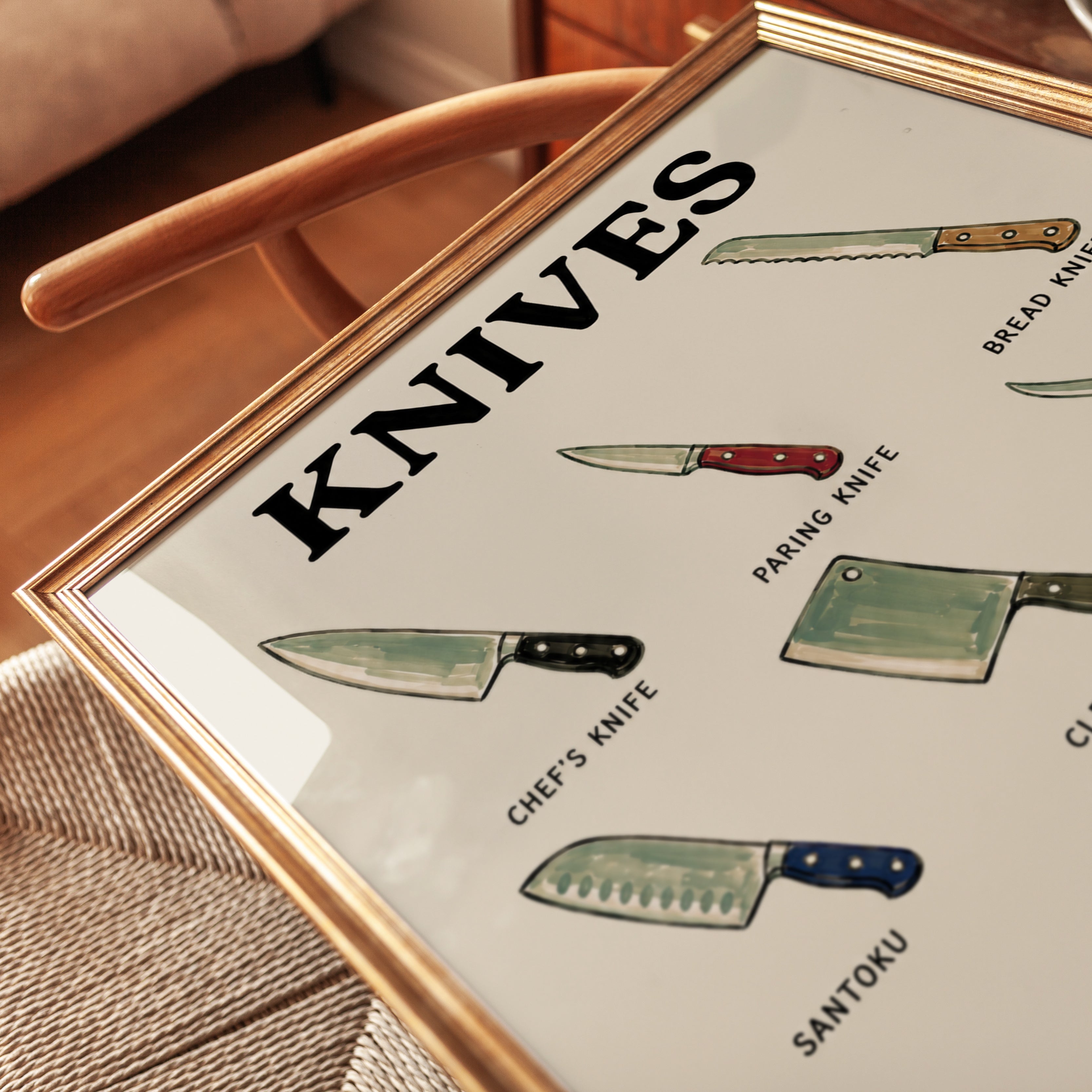 Types of Knives Poster – Kitchen Wall Art - detail