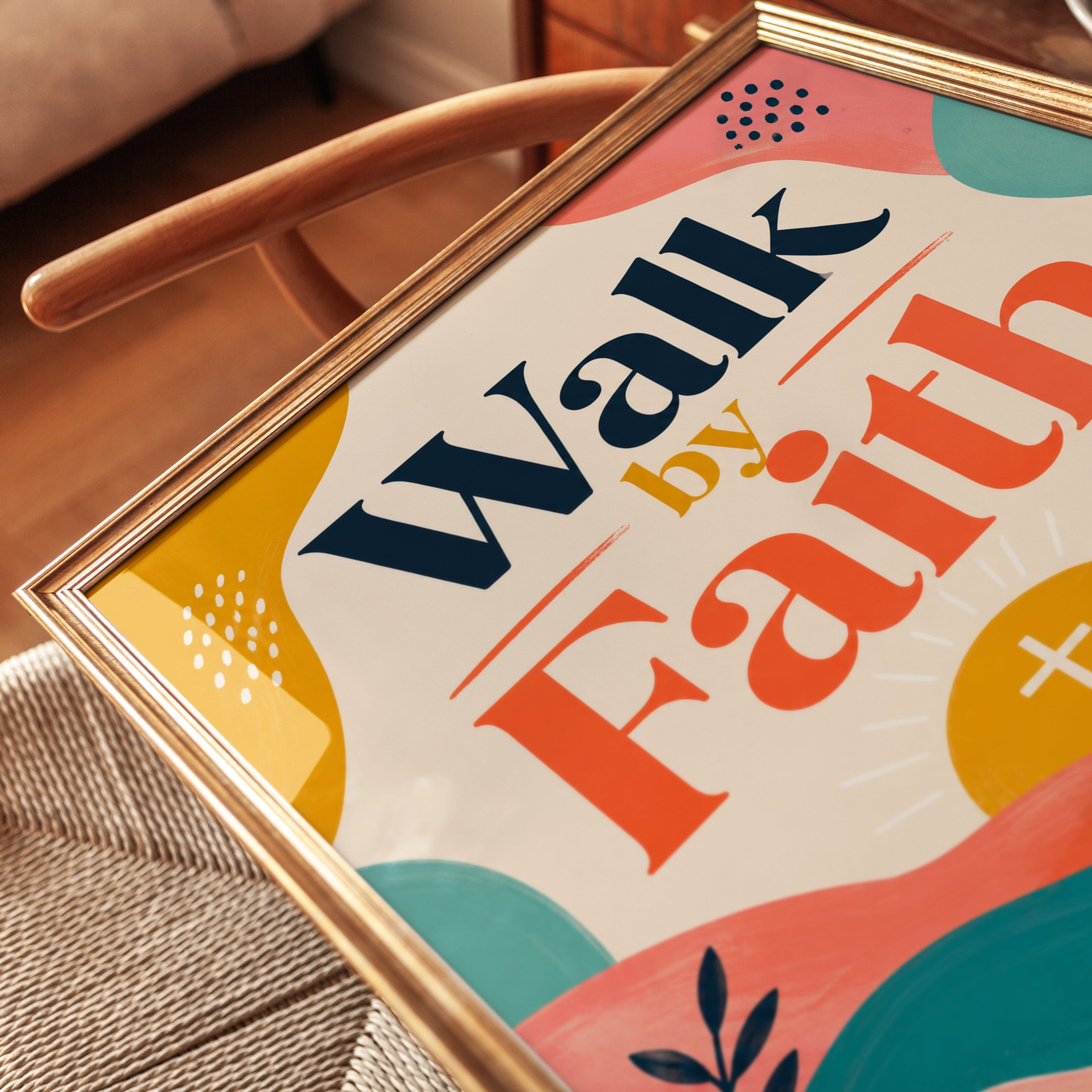 Walk by Faith Print – Christian Wall Art - detail