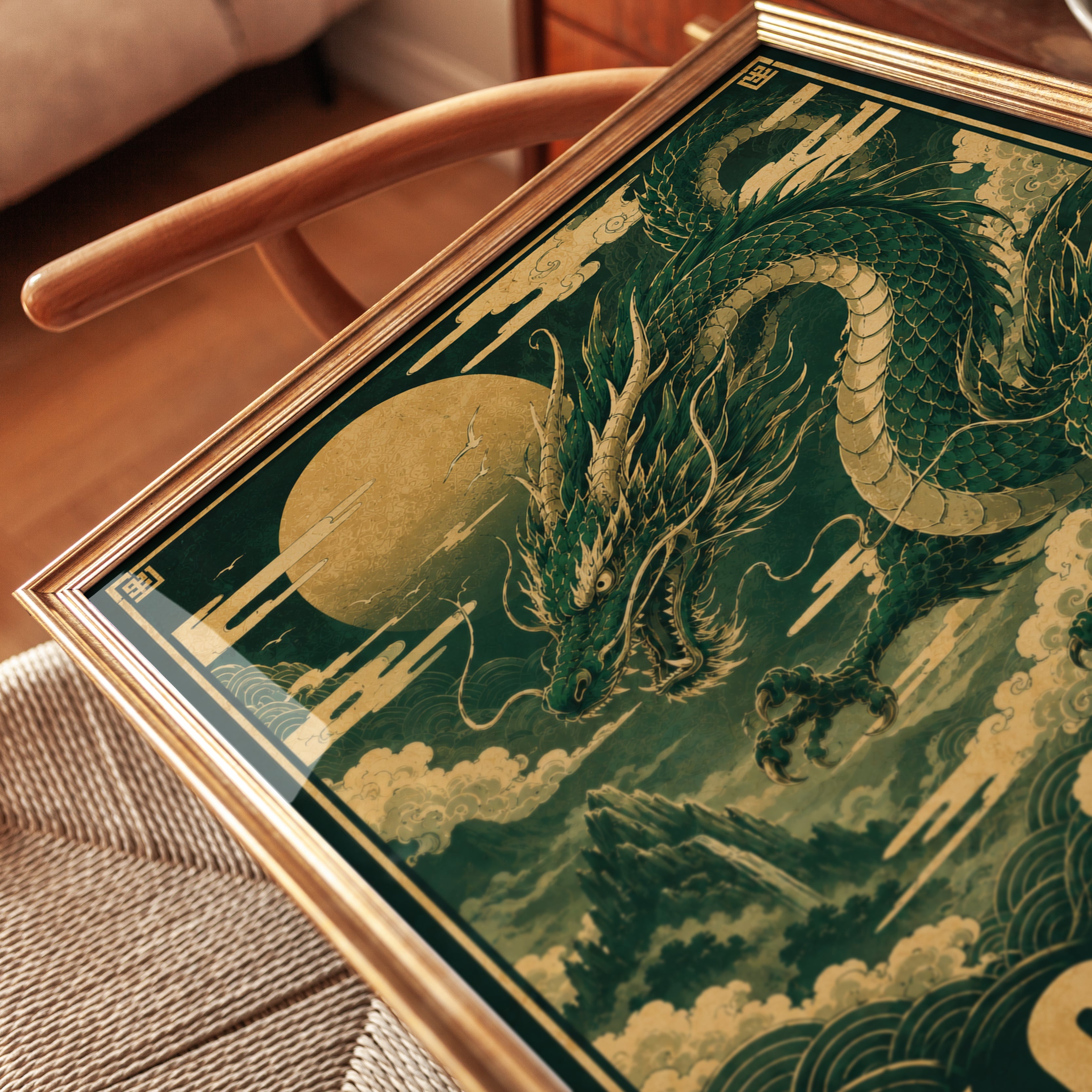 Vintage Chinese Dragon Poster - detail