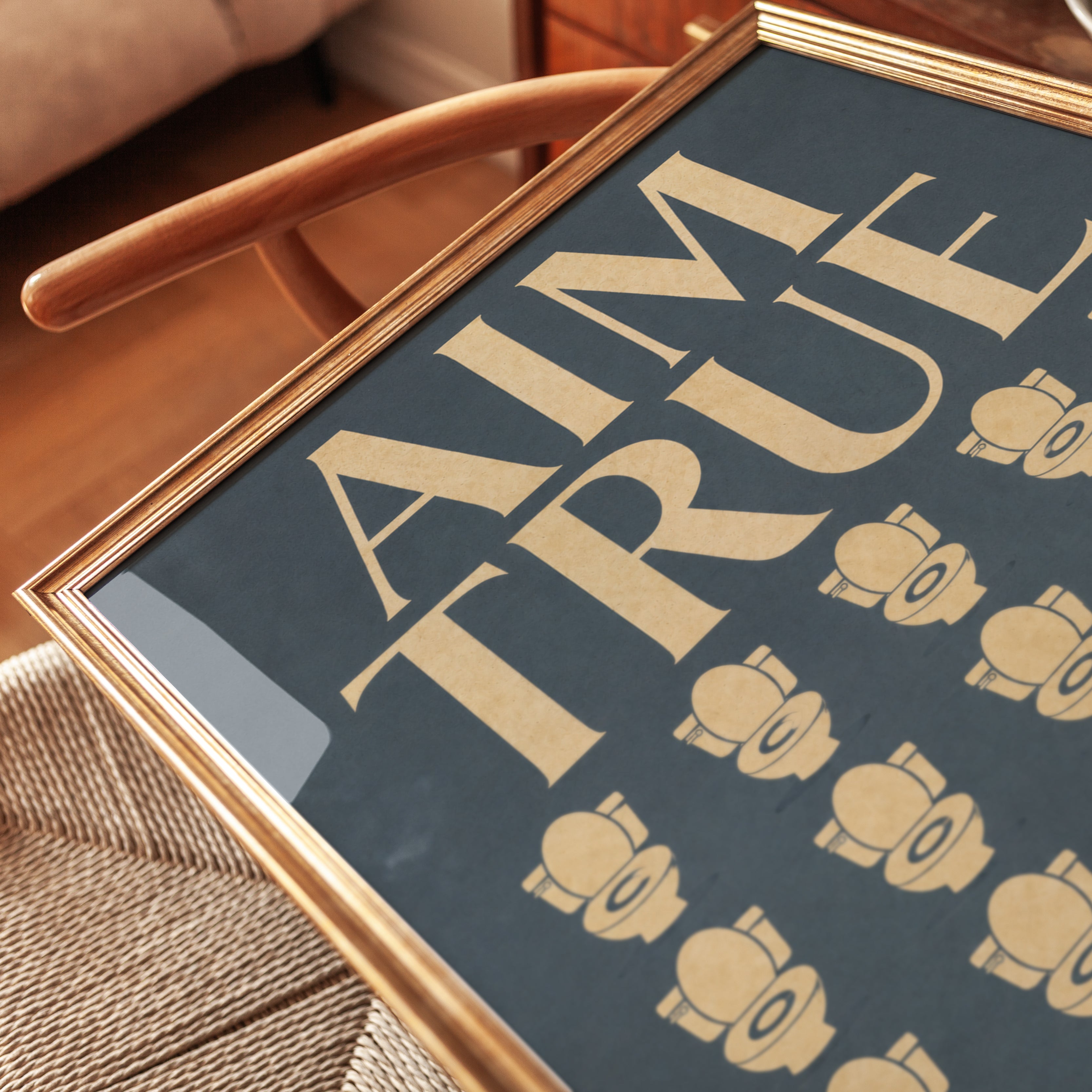 Bathroom Wall Art Print: Retro Toilet Humor - detail