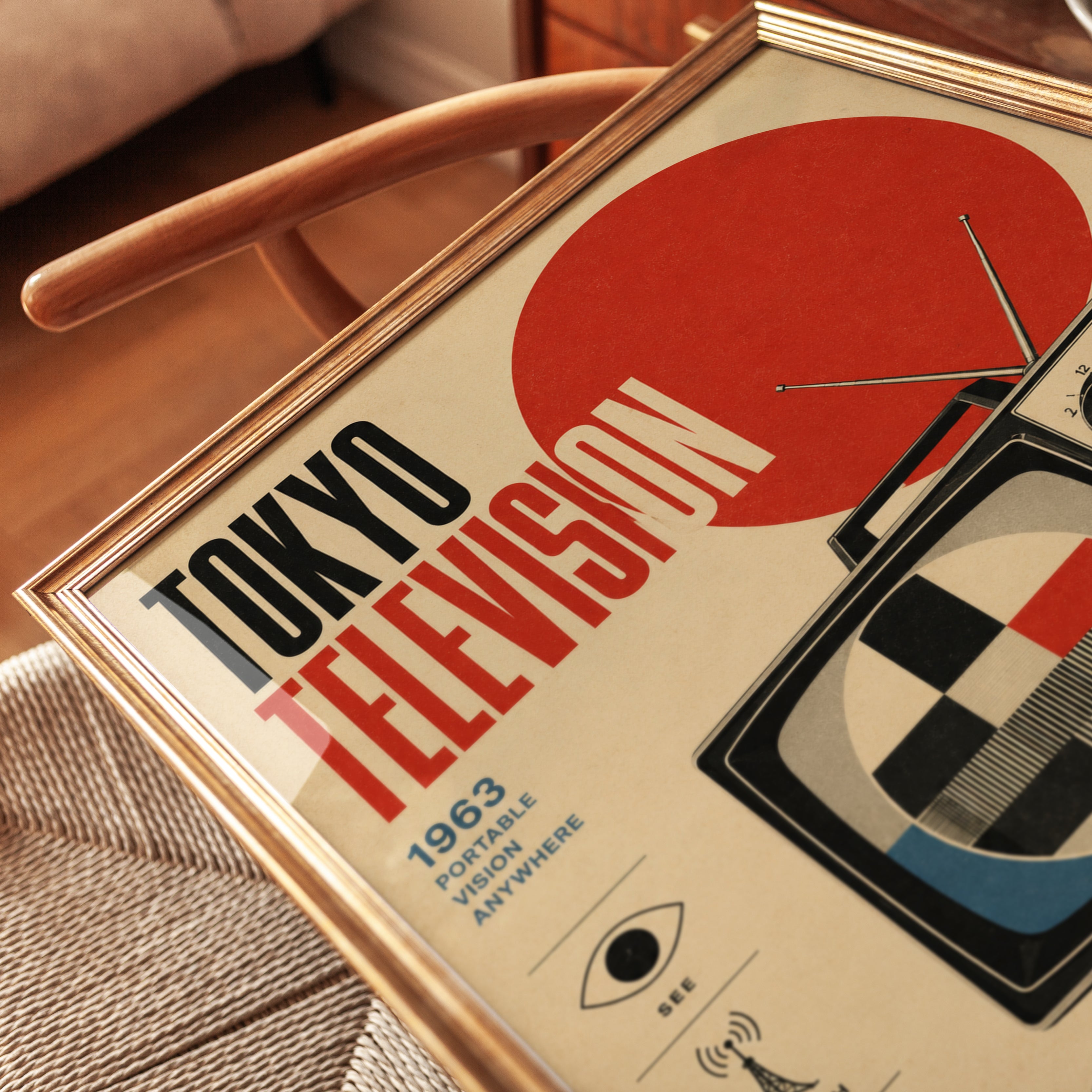 Retro TV Poster – Vintage Television Print - detail
