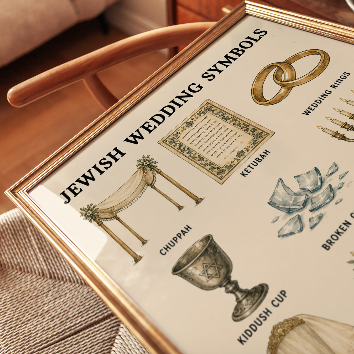 Wedding Symbols Wall Art: Jewish Tradition - detail