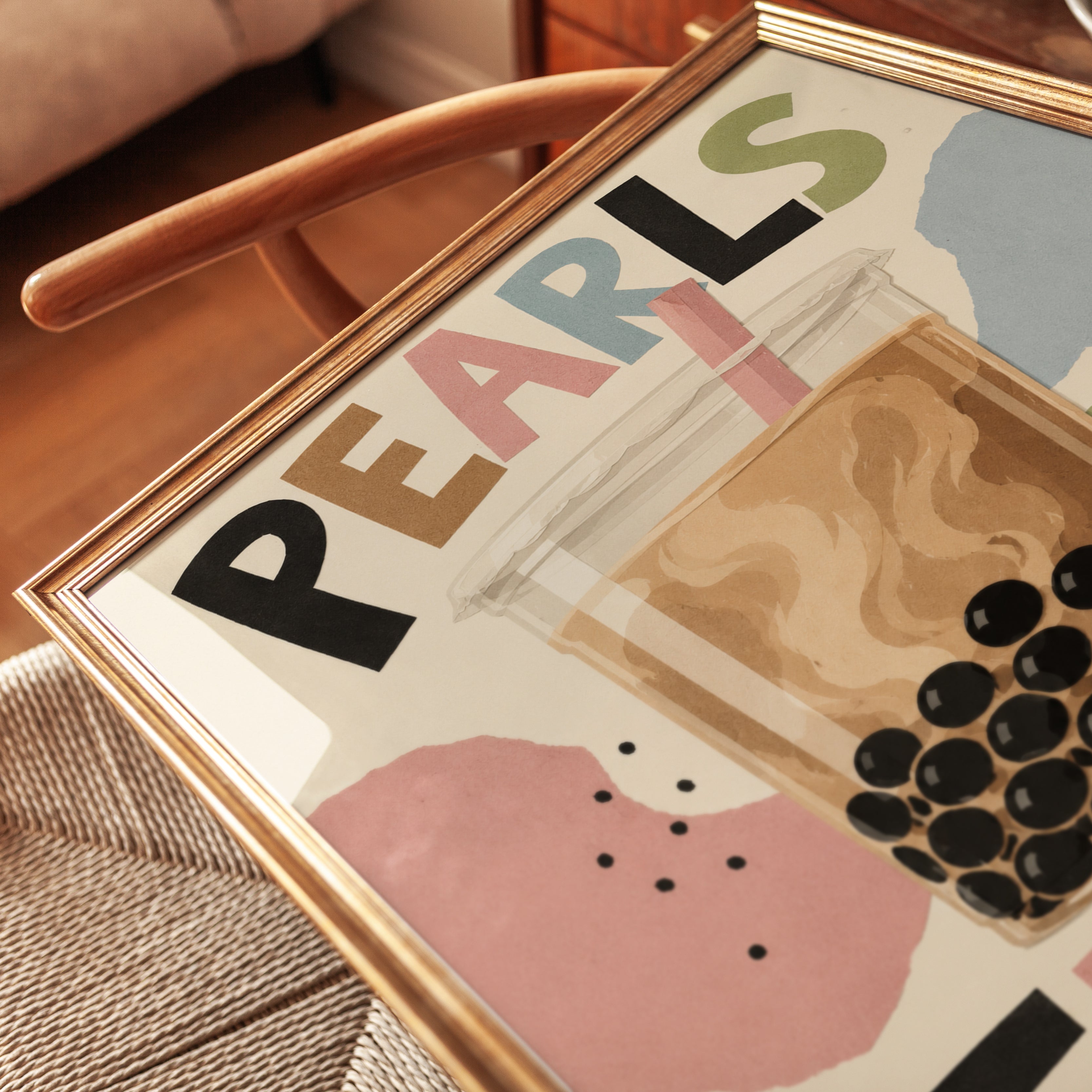 Boba Tea Wall Art – Bubble Tea Print - detail