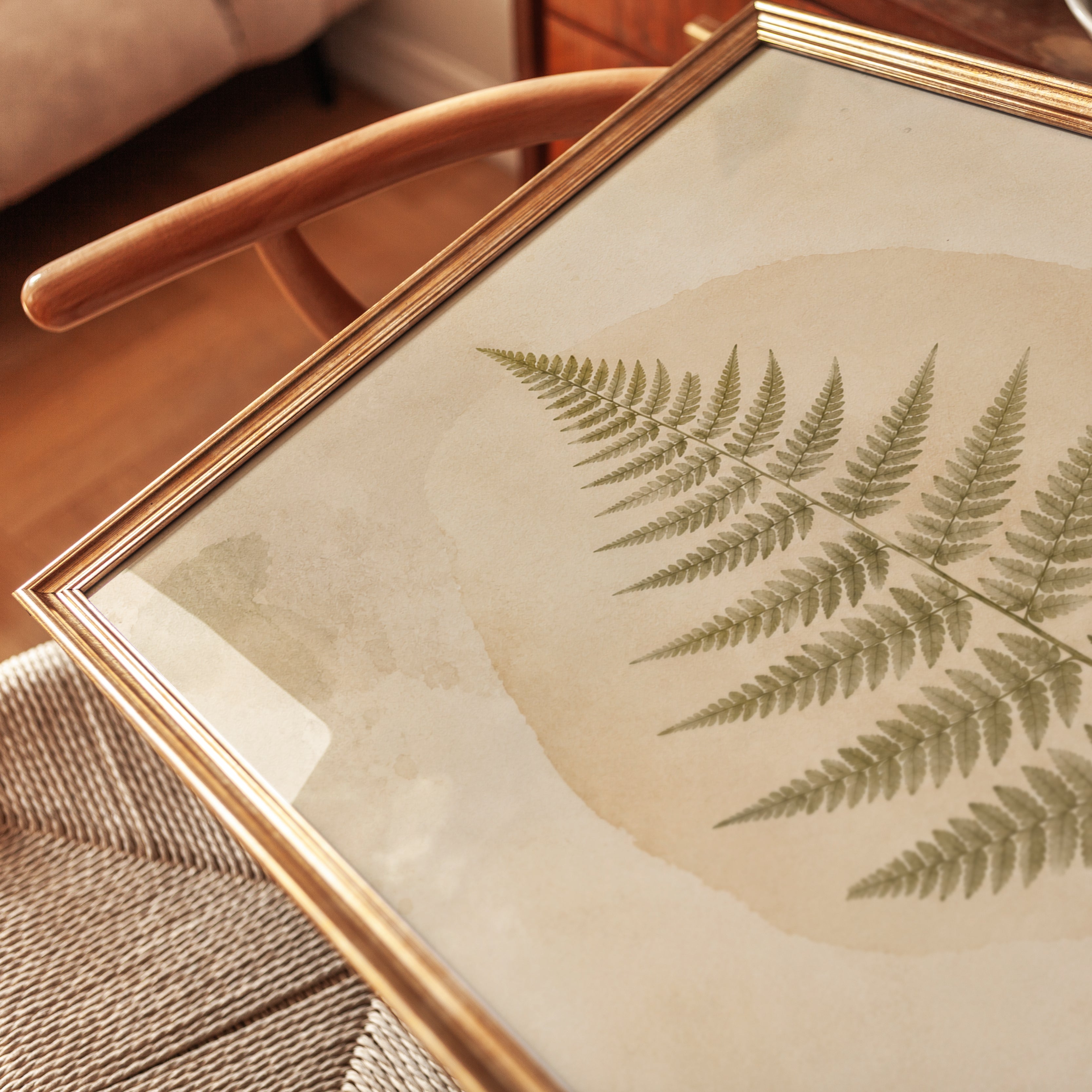 Vintage Fern Wall Art – Botanical Print - detail