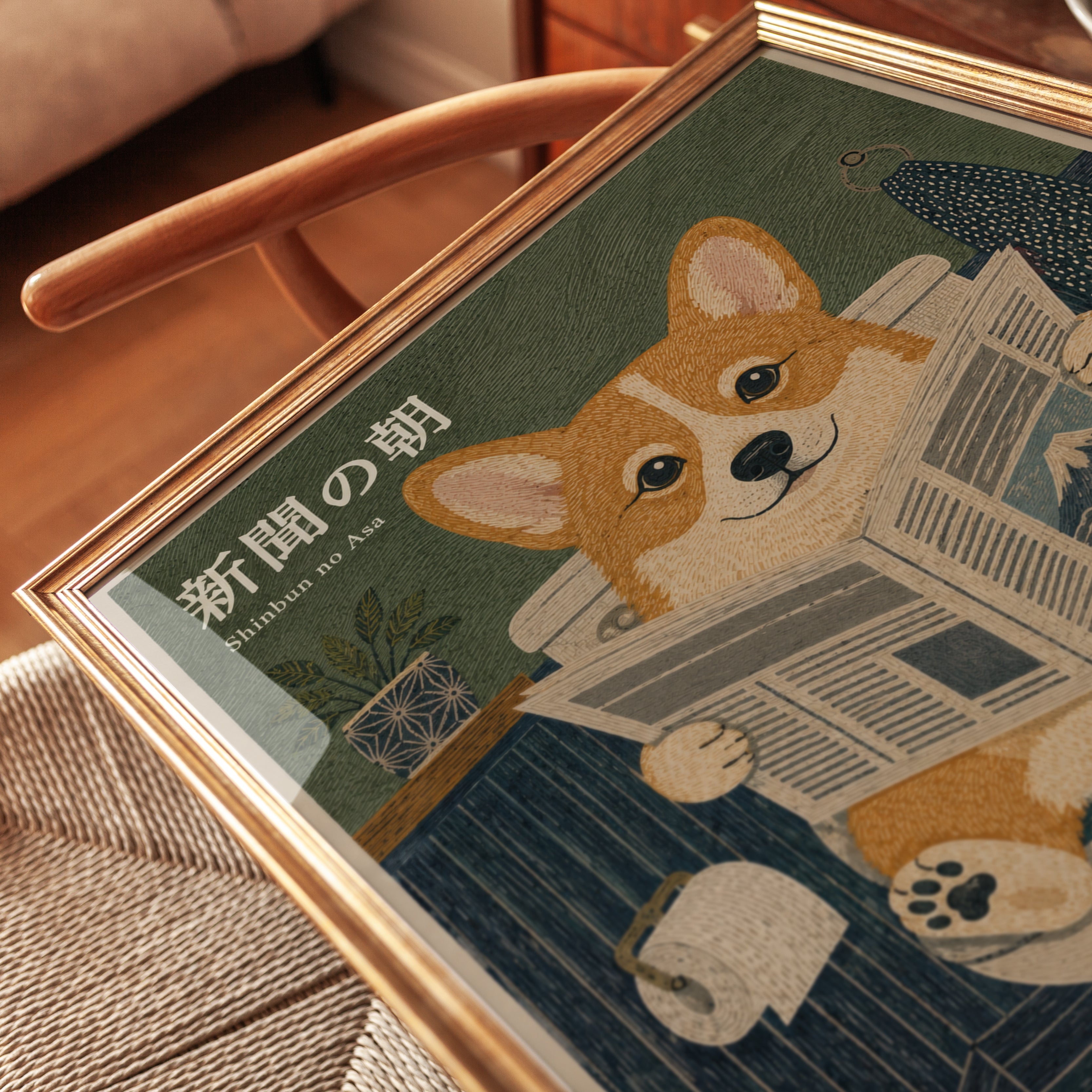 Corgi Wall Art – Funny Dog Print - detail