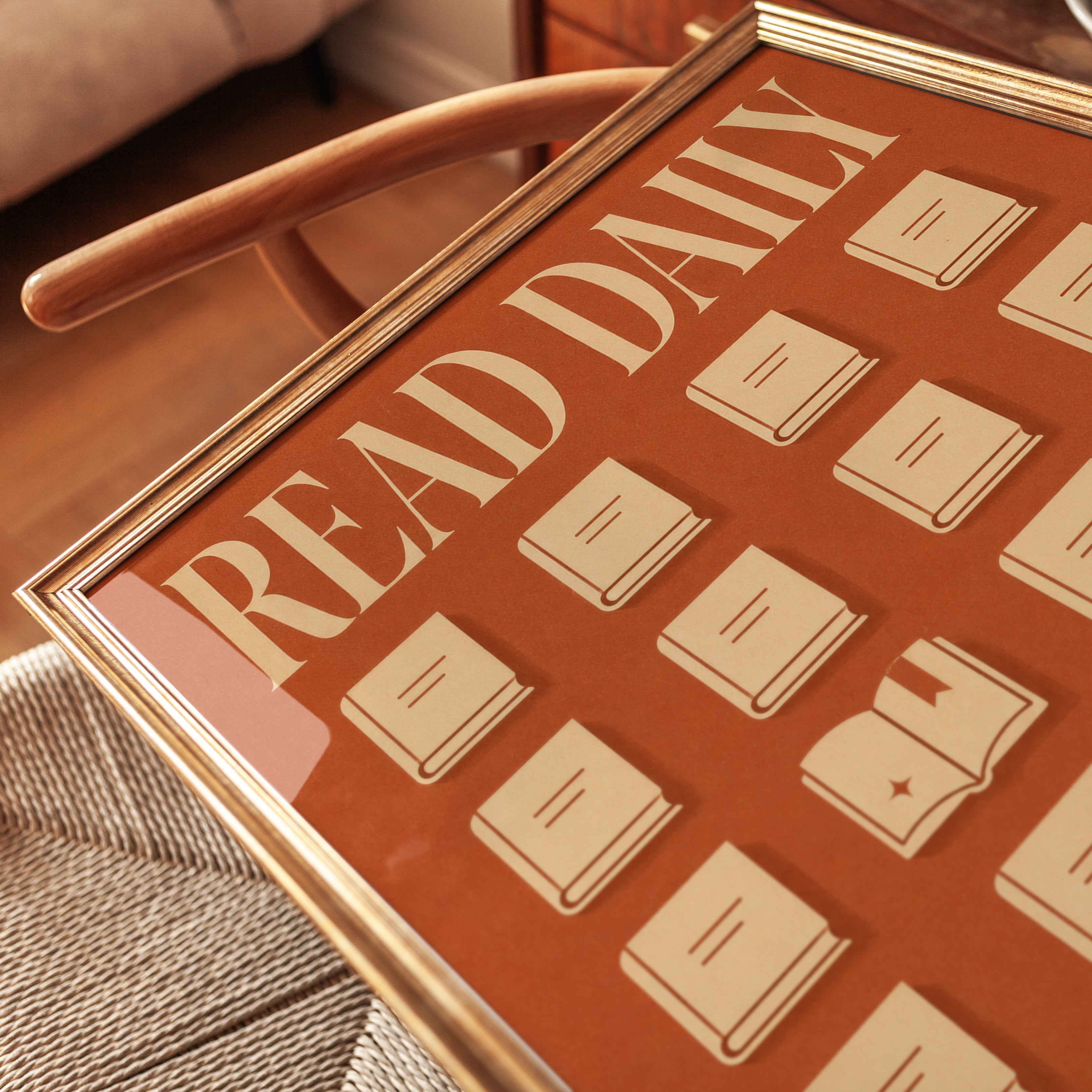 Reading Tracker Poster: Retro Book Challenge - detail