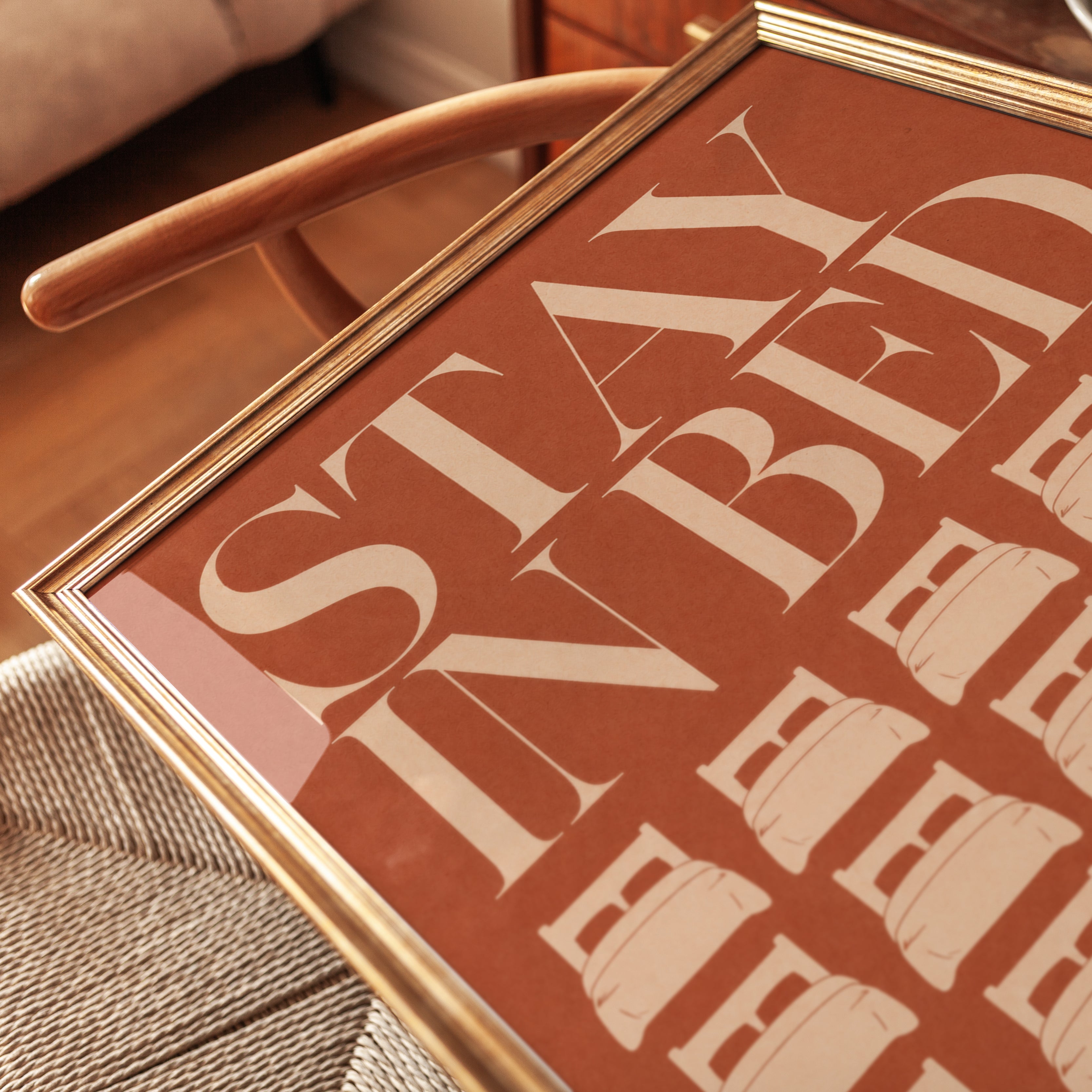 Retro Typography Poster – Stay in Bed - detail