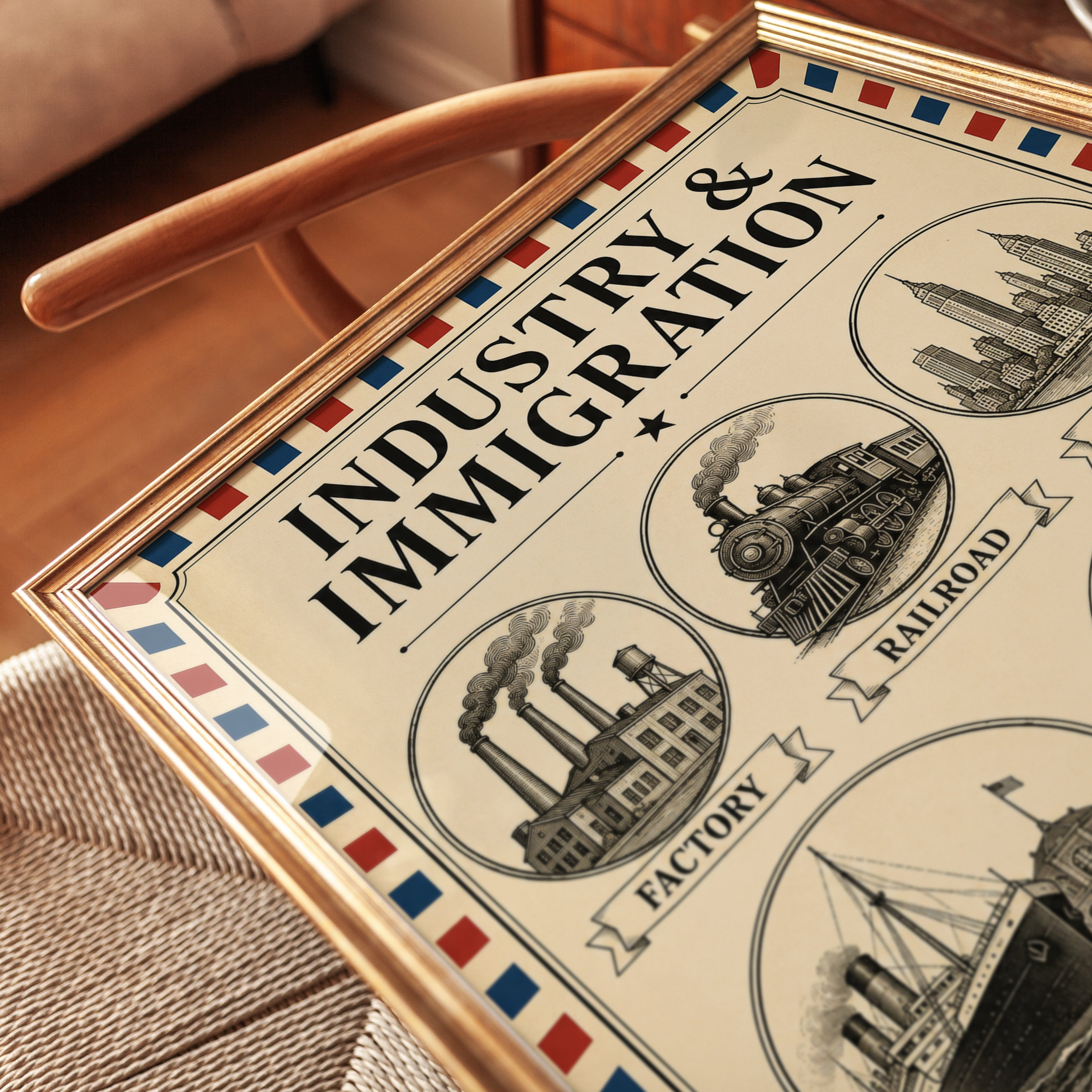 Immigration Poster – American History Wall Art - detail