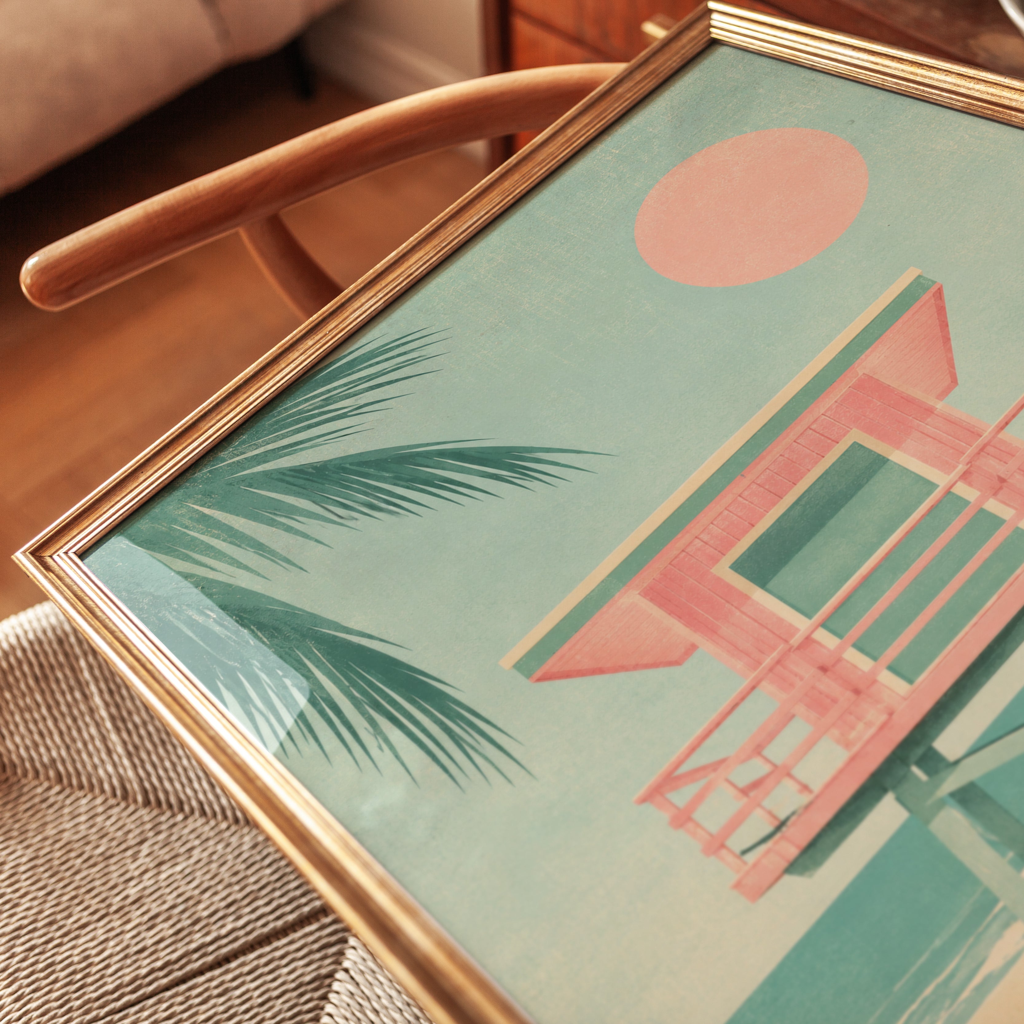 Beach Lifeguard Print – Coastal Wall Art - detail