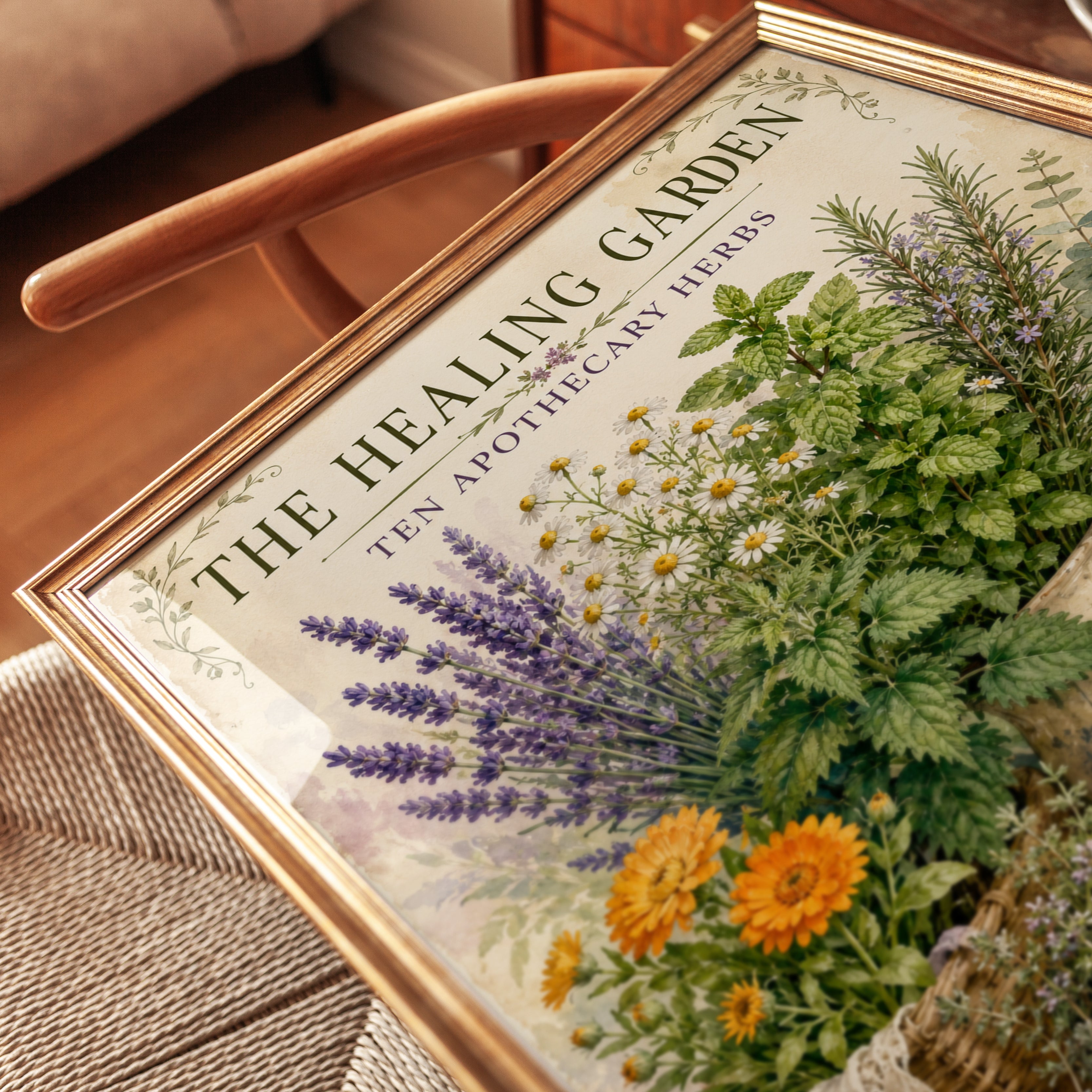 Vintage Herb Garden Print - detail