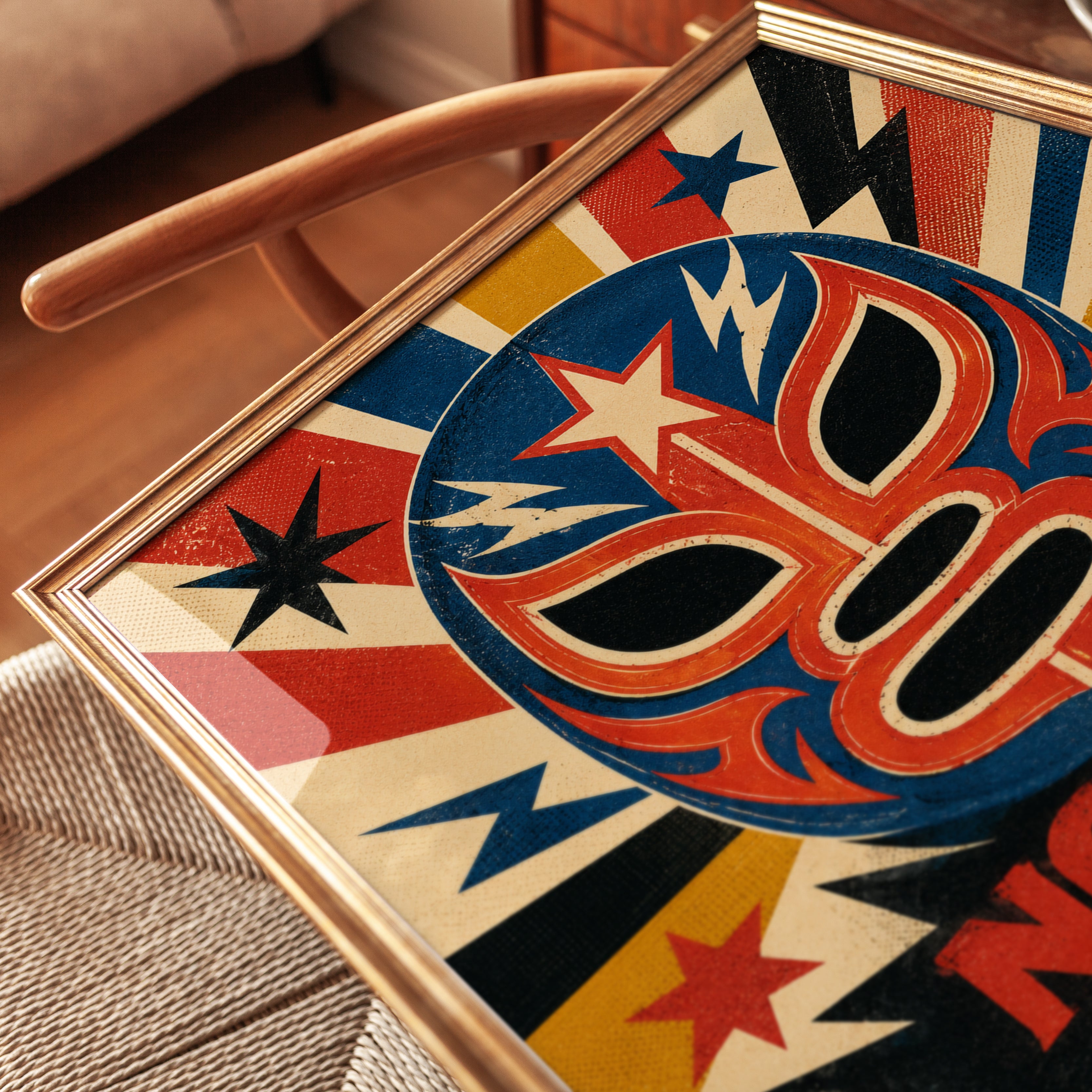 Mexican Wrestling Poster – Lucha Libre Wall Art - detail