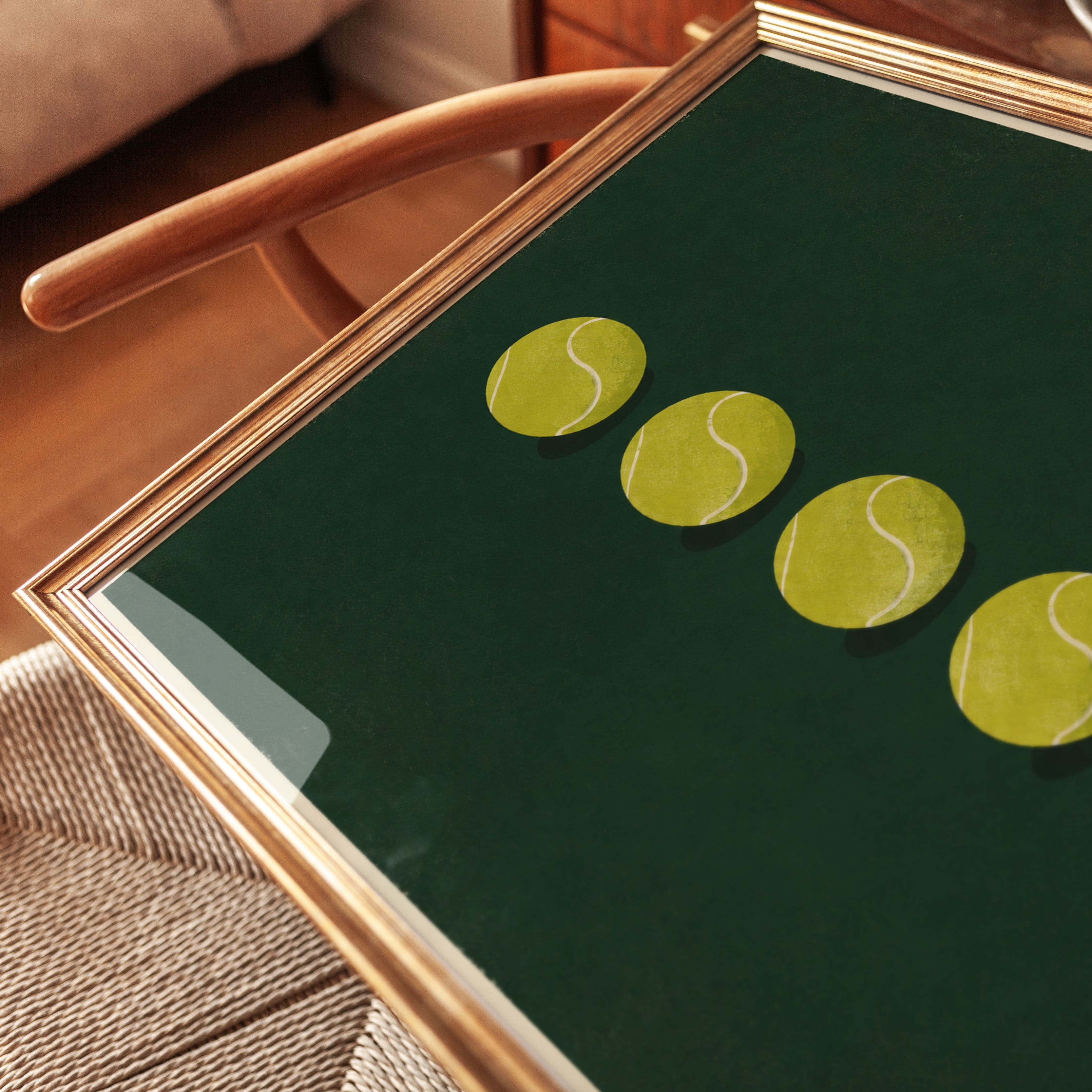 Tennis Ball Wall Art – Sports Decor Print - detail