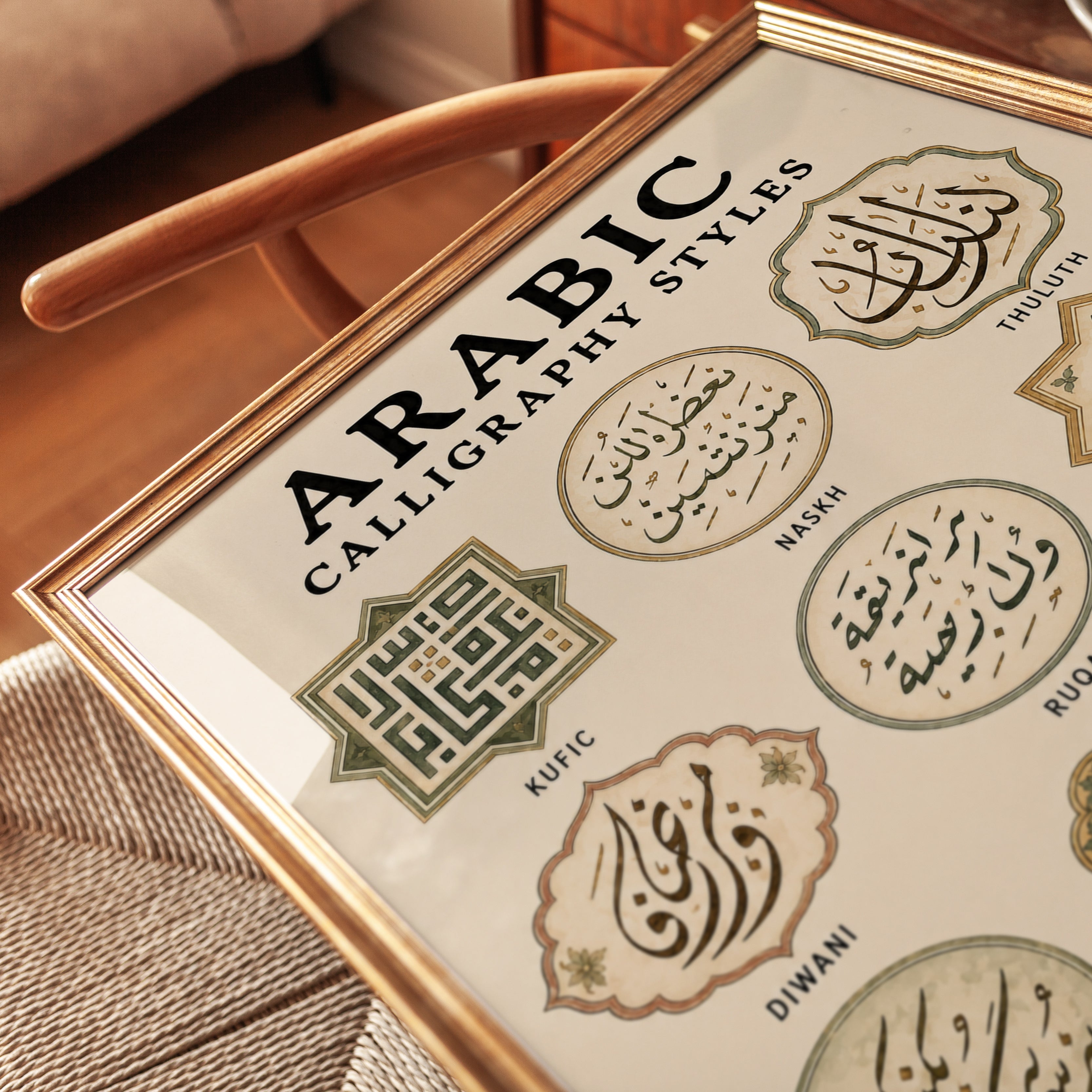 Arabic Calligraphy Art Print – Nine Styles - detail