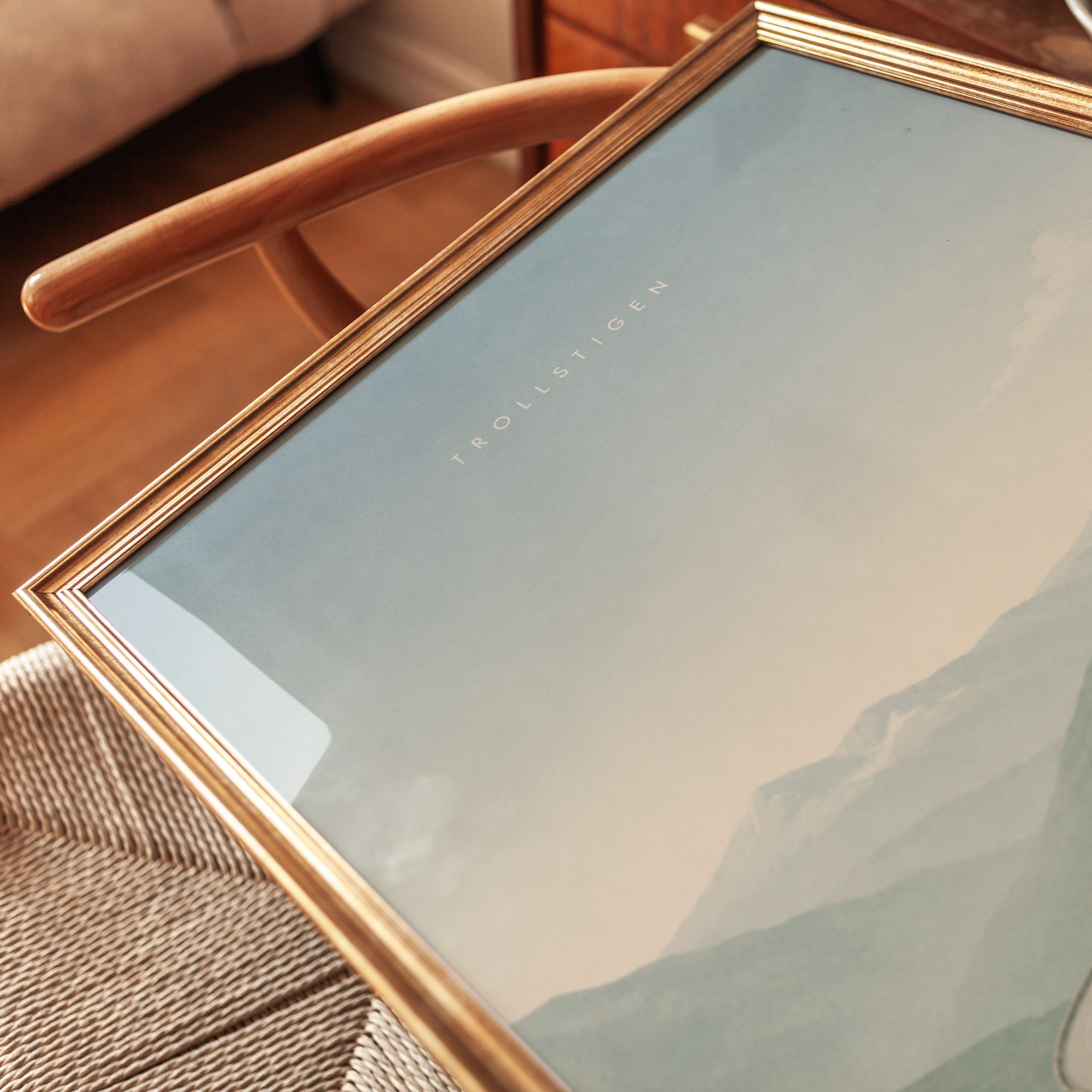 Trollstigen Mountain Road Poster: Pastel Nordic Landscape Art - detail