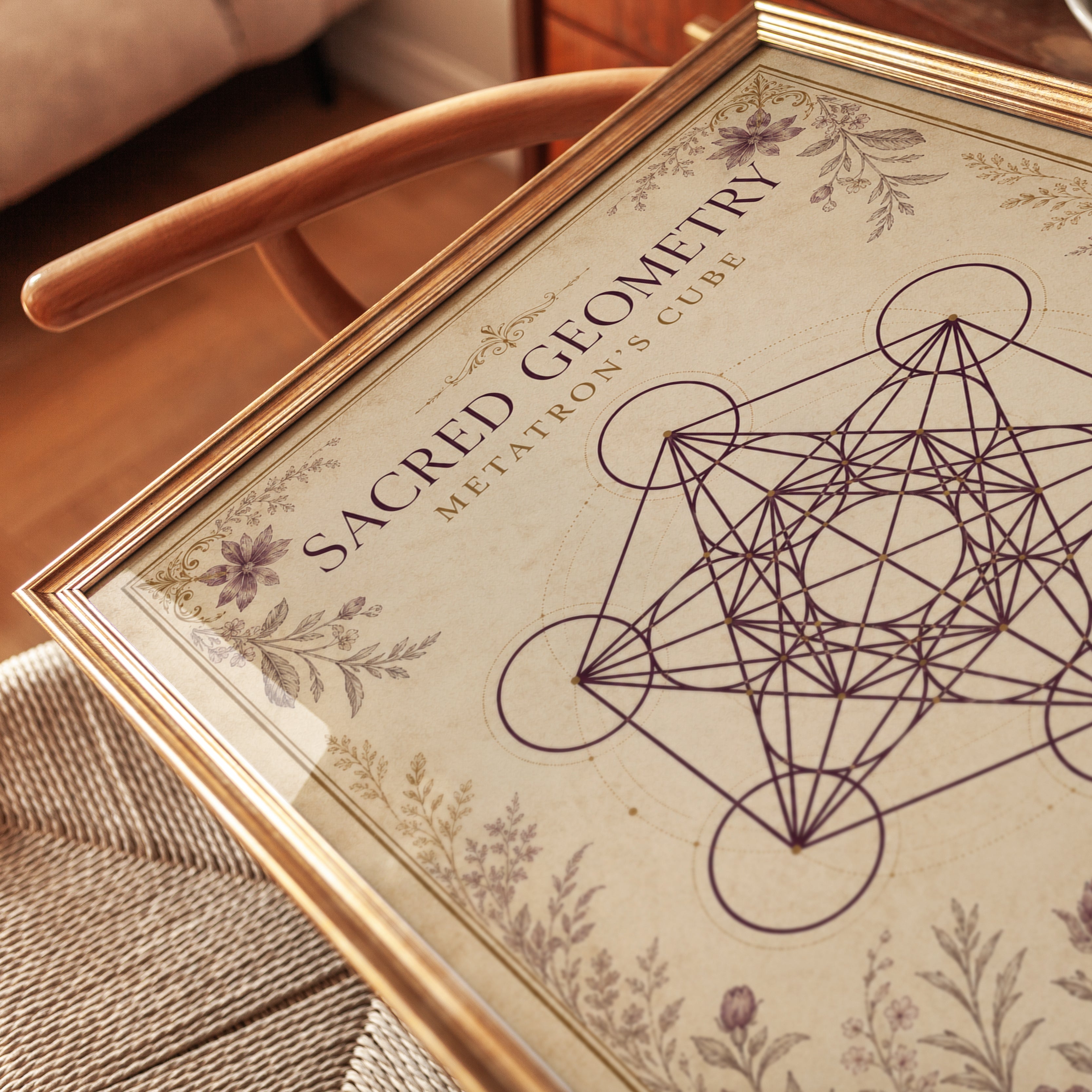 Metatron's Cube Sacred Geometry Print - detail