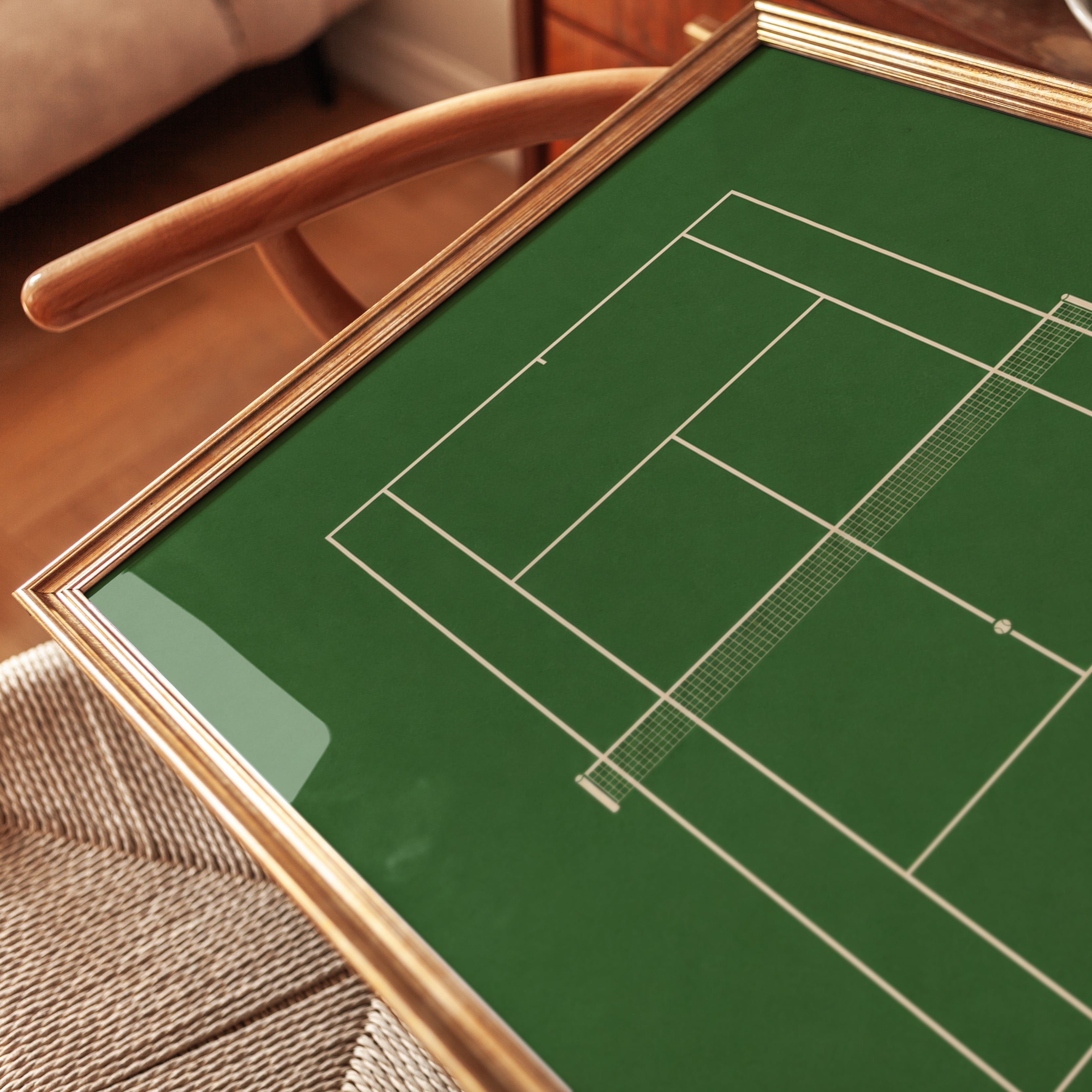 Tennis Court Wall Art – Minimalist Sports Print - detail