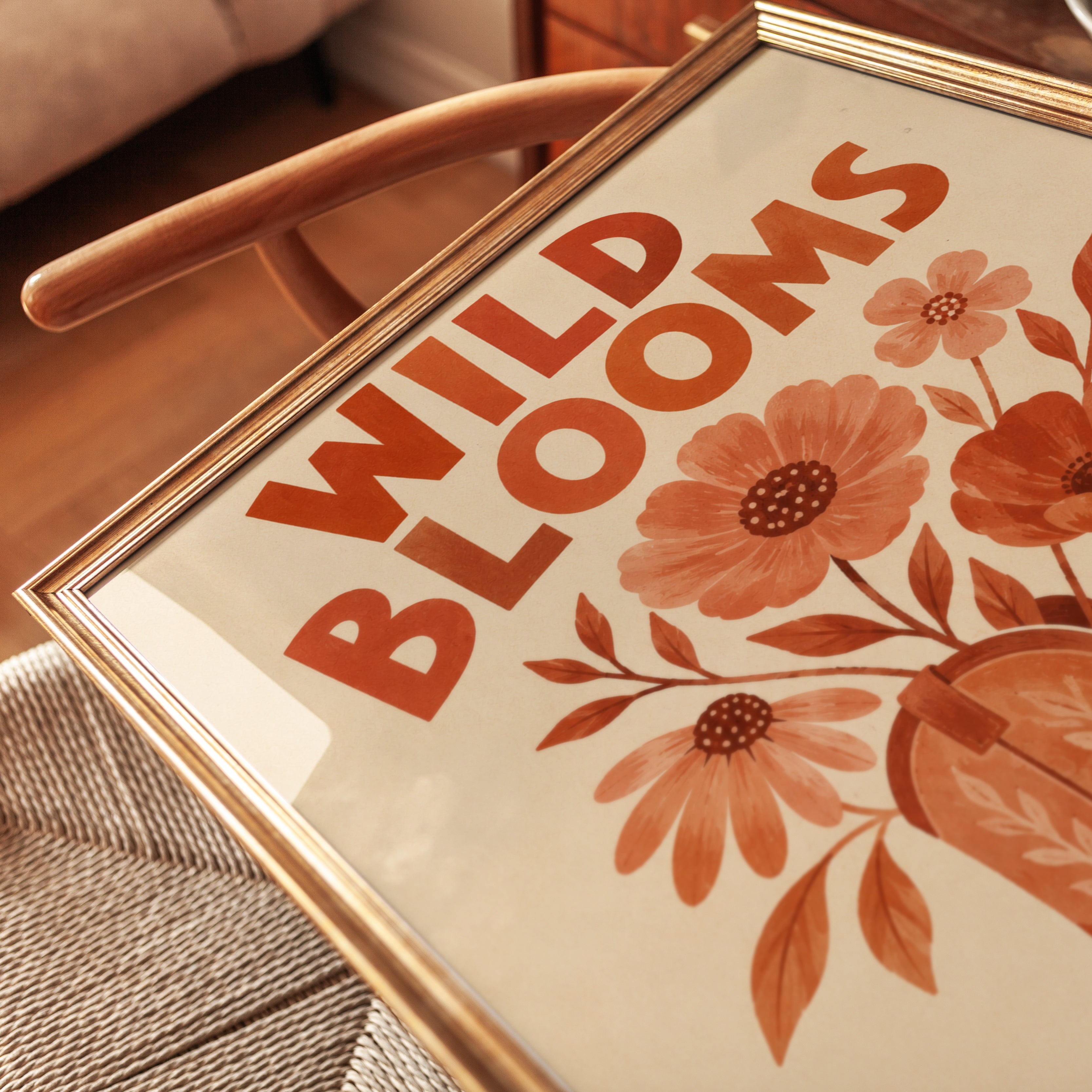 Cowboy Boot Wall Art – Wild Blooms Floral Print - detail