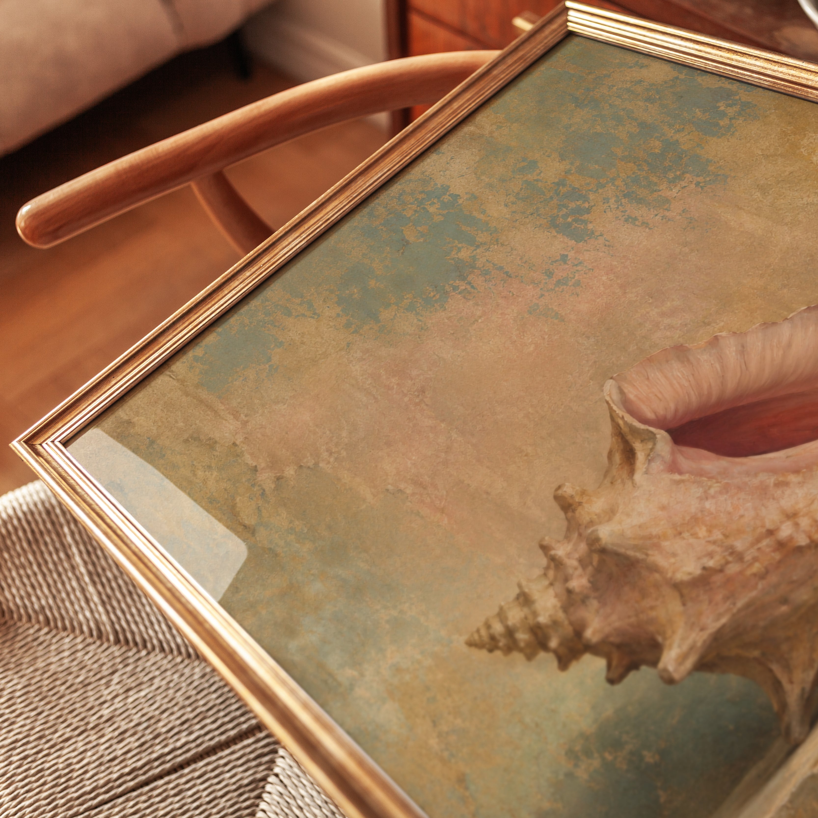Vintage Seashell Art – Coastal Print - detail