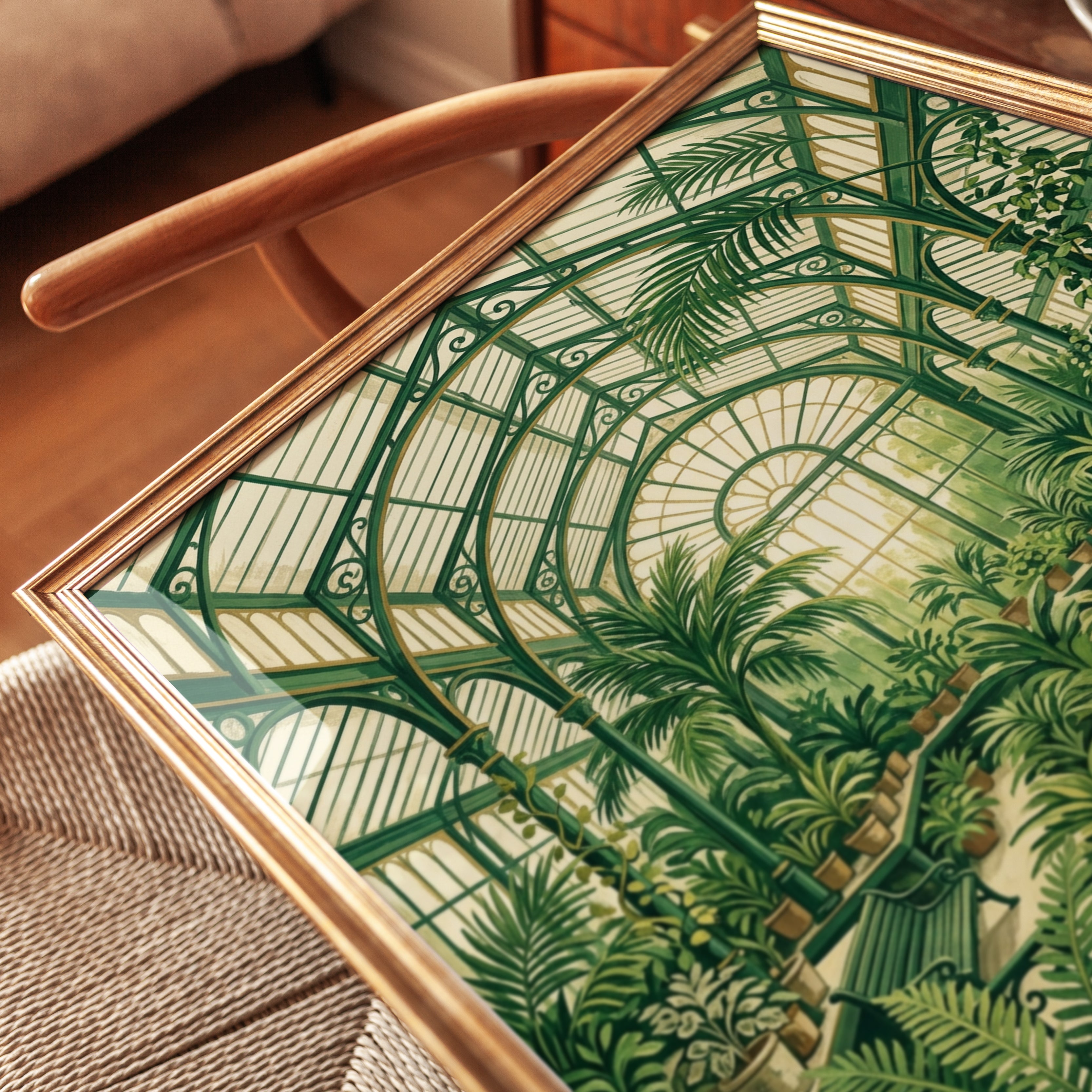 Victorian Conservatory Art Print: Green Botanical Garden - detail