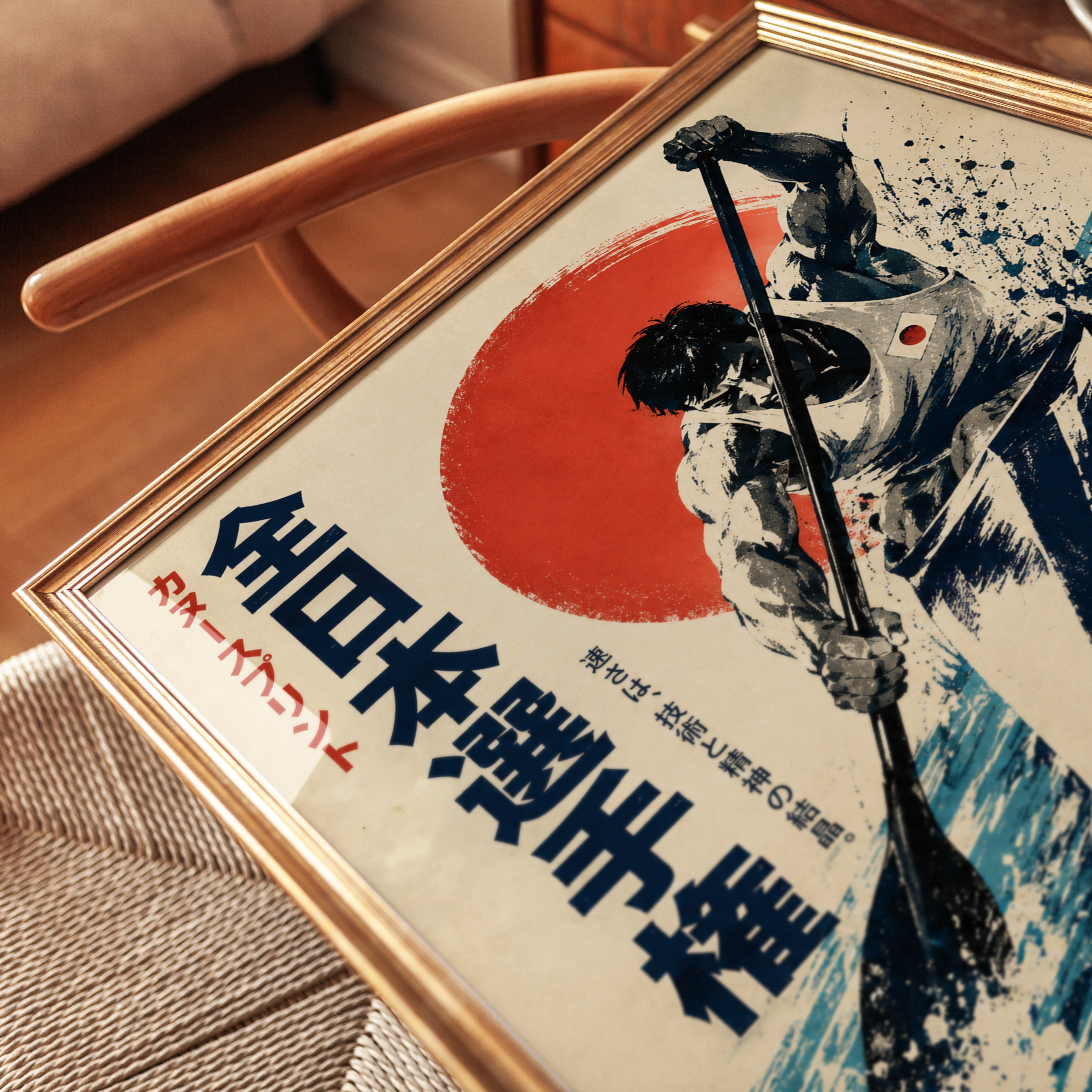 Vintage Japanese Poster – Retro Sports Wall Art - detail