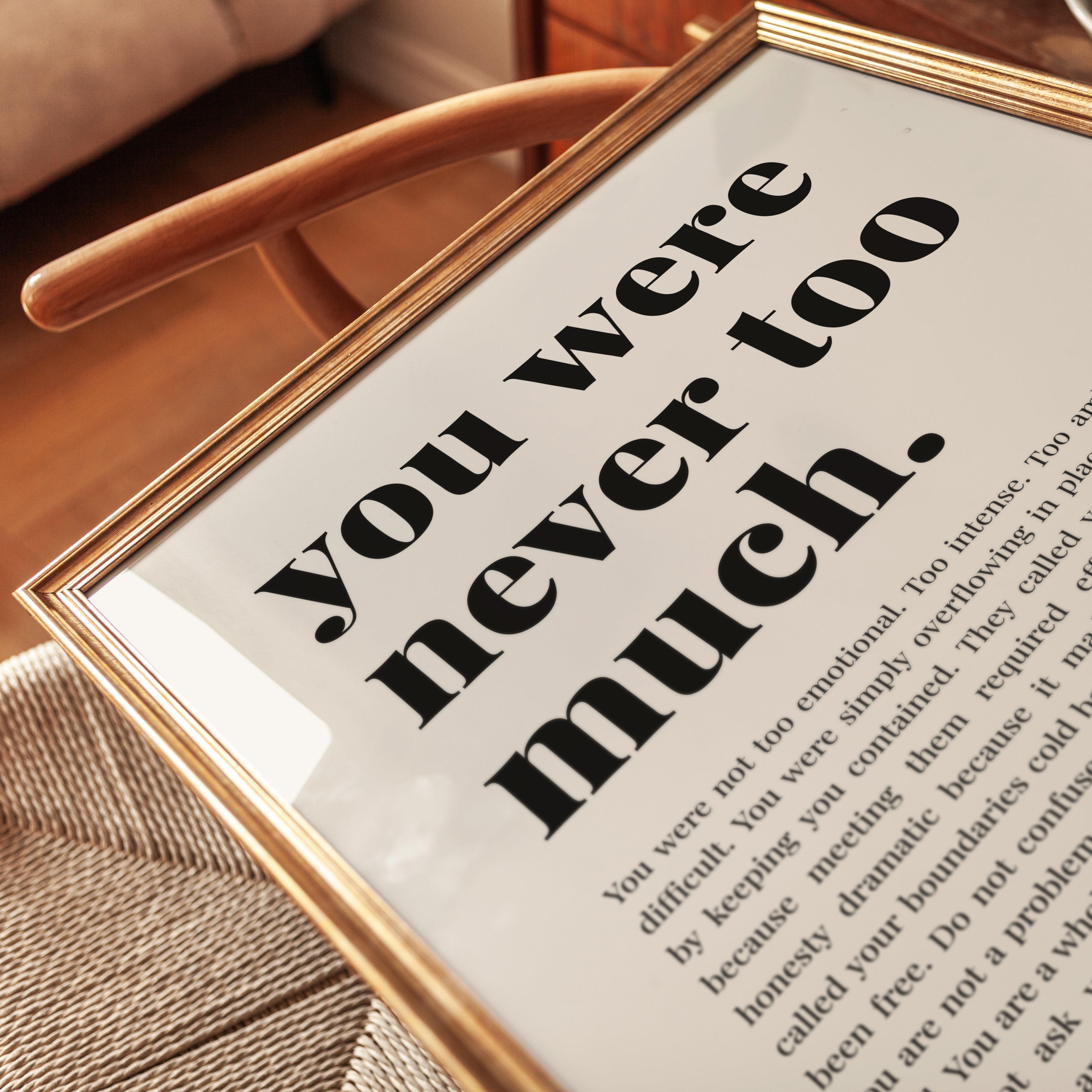 Self Love Wall Art – Mental Health Print - detail