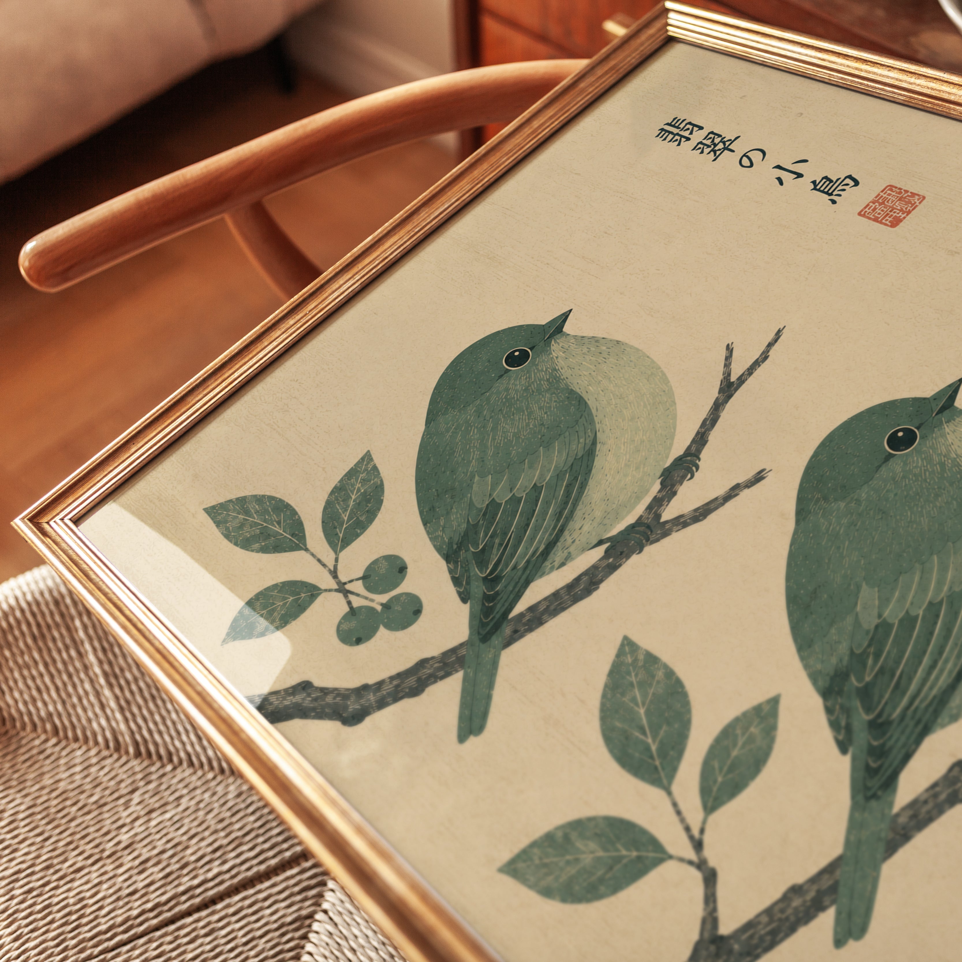 Japanese Bird Print — Vintage Oriental Illustration - detail