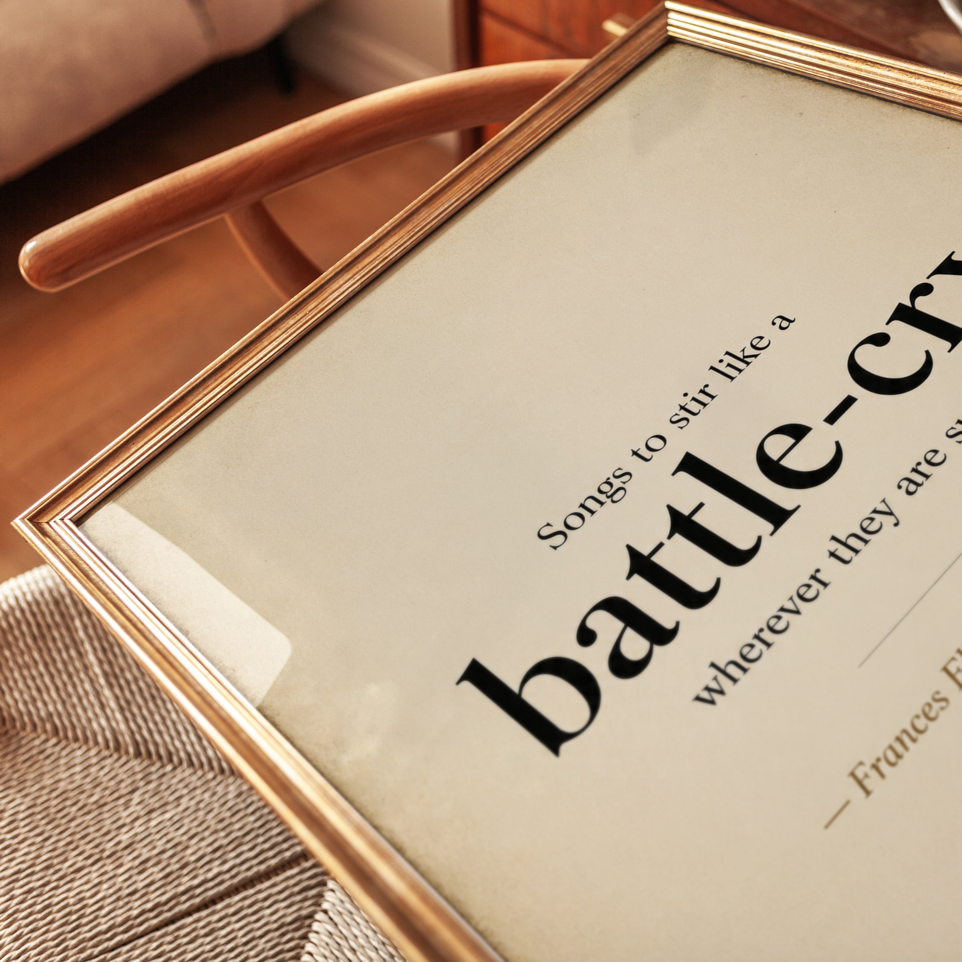 Literary Quote Print – Battle Cry Wall Art - detail