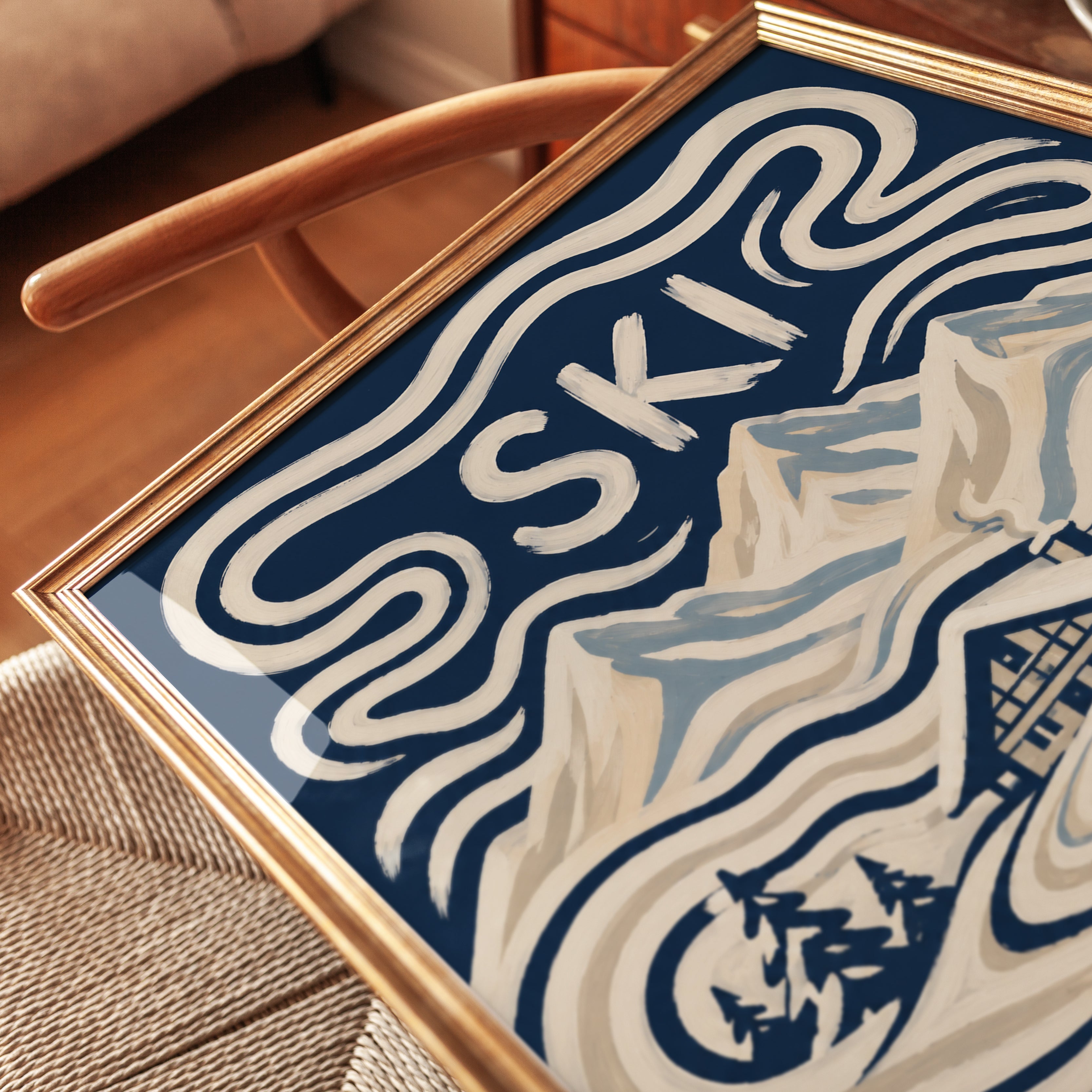 Ski Poster – Vintage Mountain Wall Art - detail