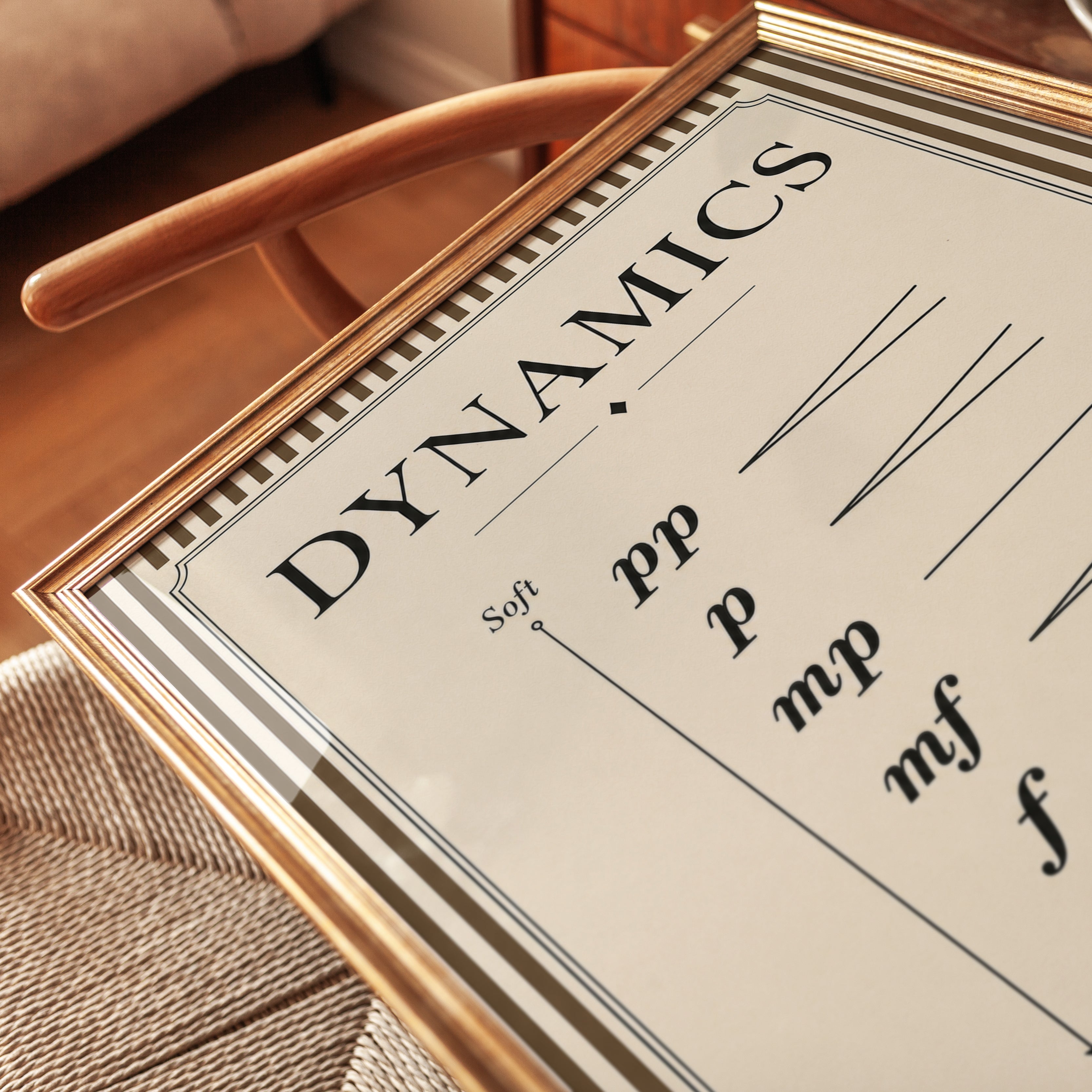 Music Dynamics Chart Wall Art: Vintage Educational Poster - detail