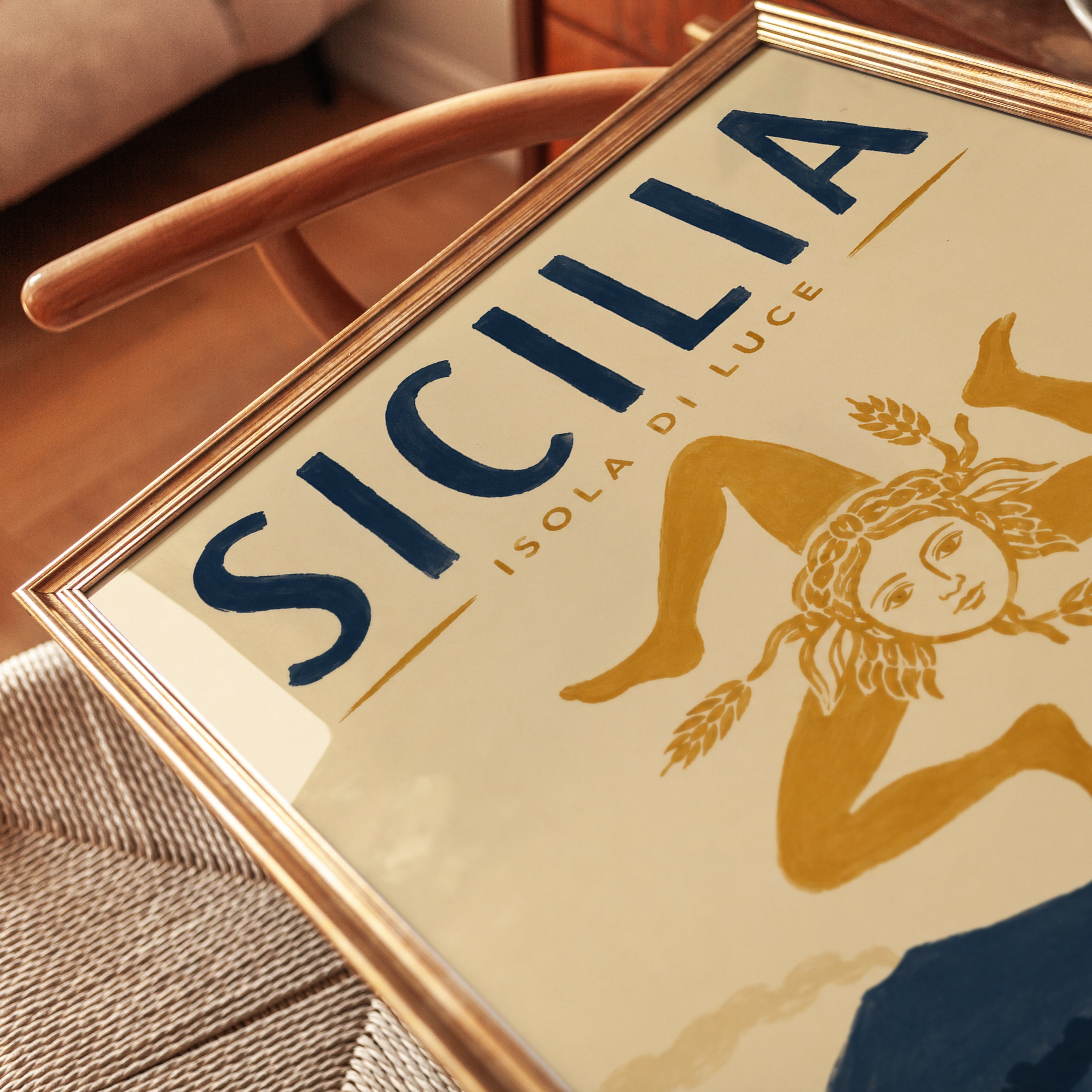 Sicily Travel Poster – Vintage Italian Wall Art - detail
