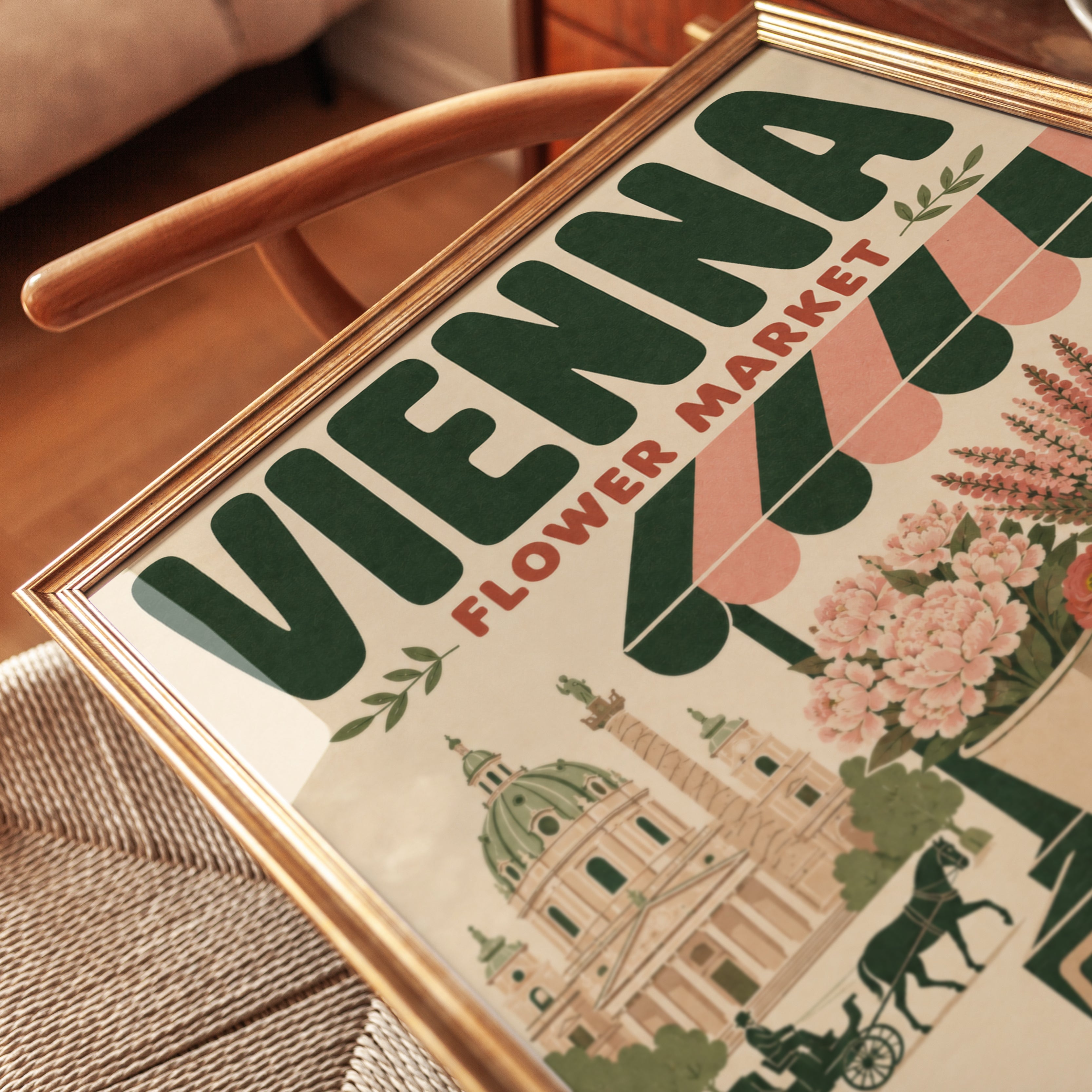 Vienna Wall Art Print: Vintage Flower Market - detail