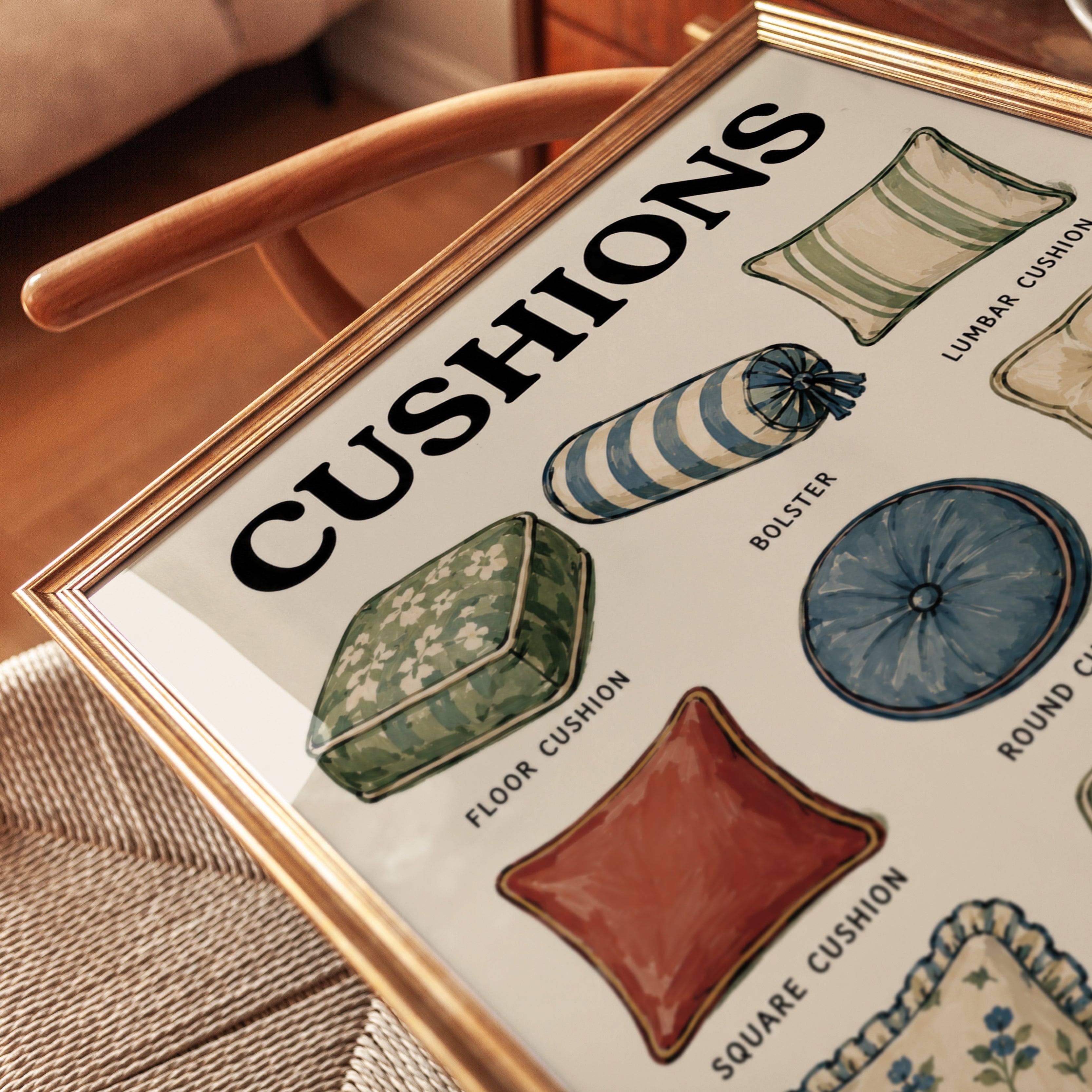 Cushion Types Poster – Home Decor Chart - detail