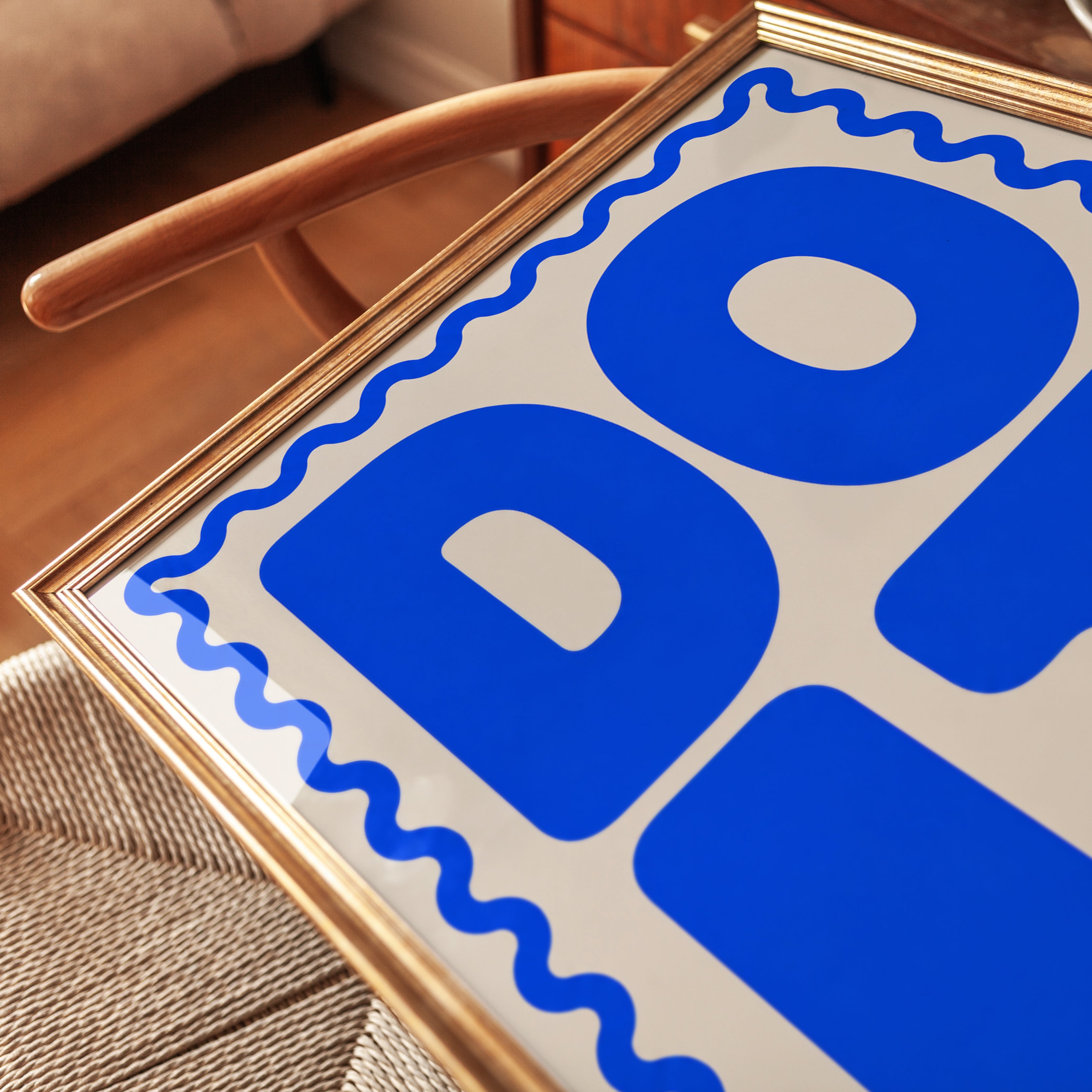 Do It Typography Poster: Bold Blue Motivational Wall Art - detail