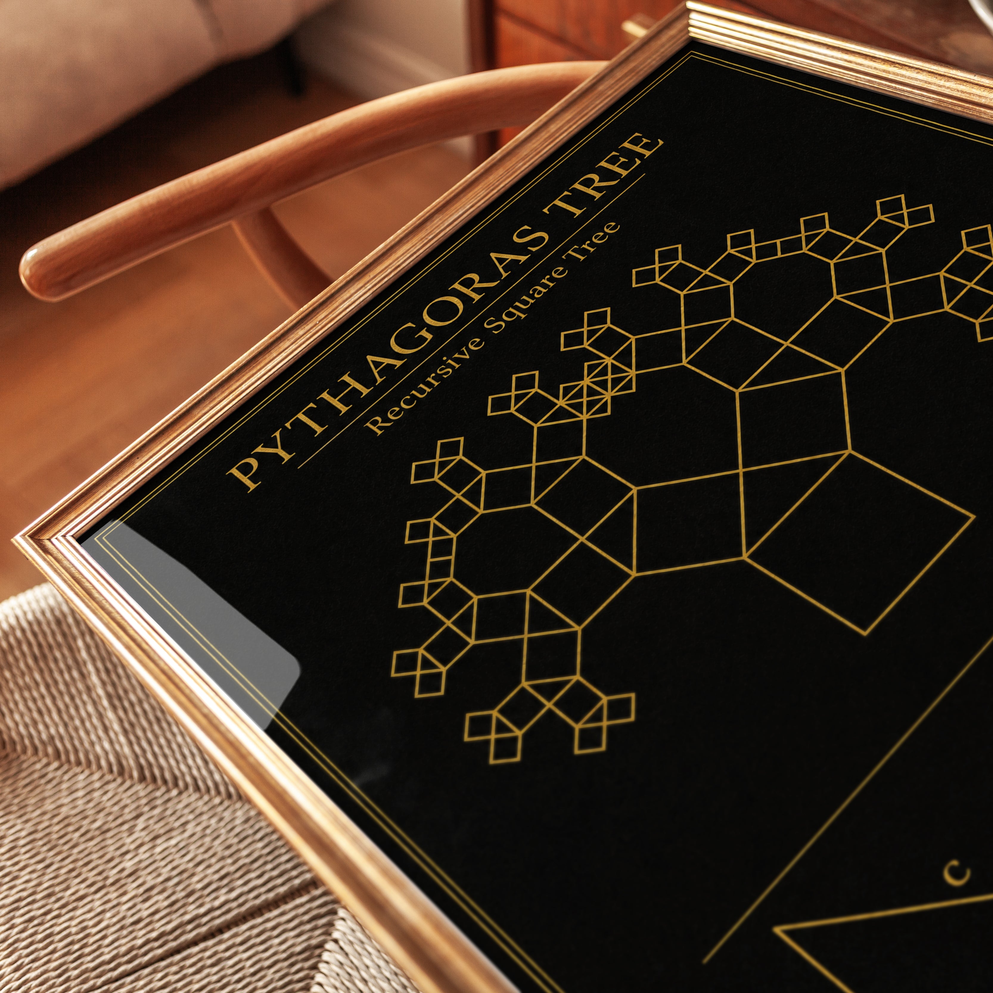 Math Wall Art – Pythagoras Tree Print - detail