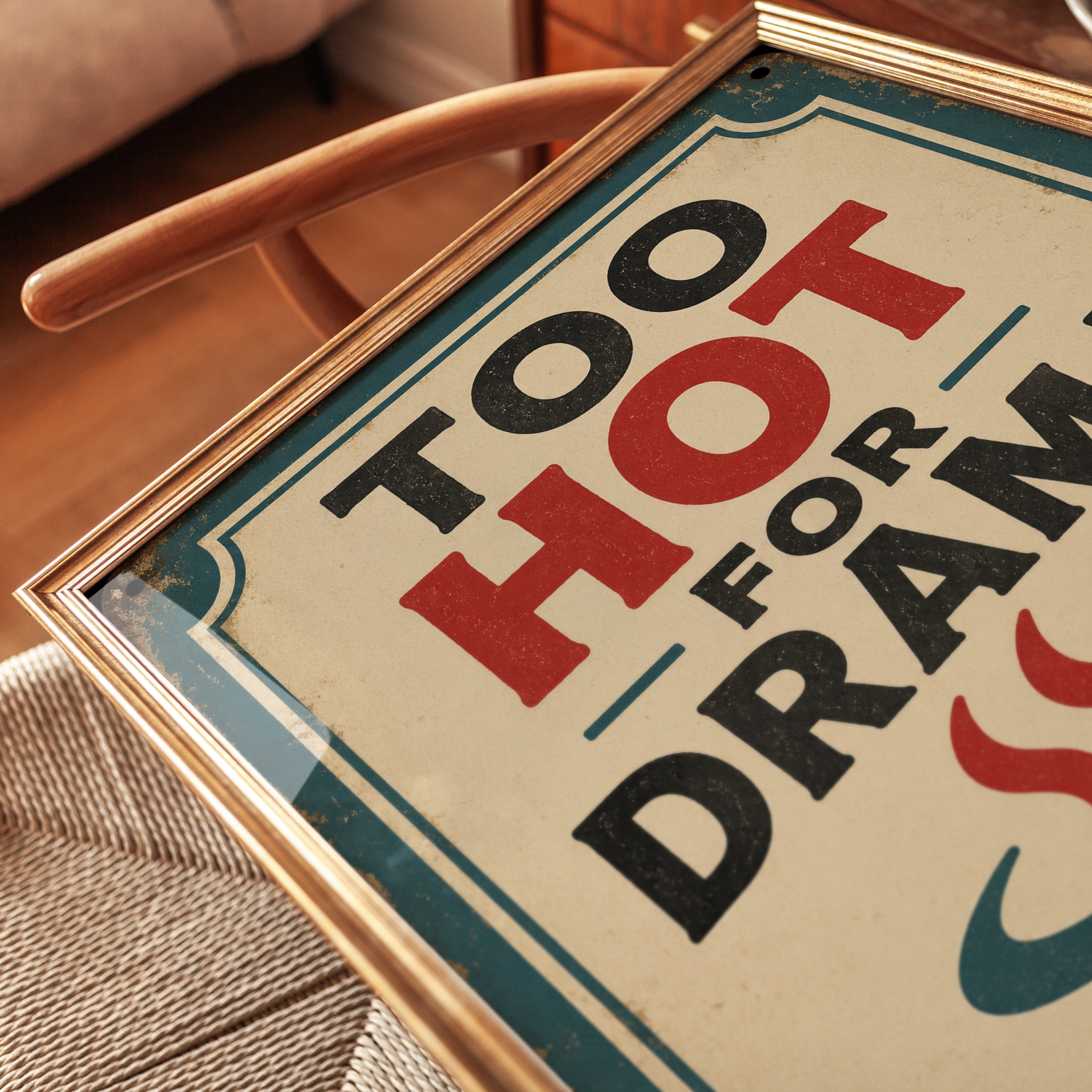 Retro Typography Print – Vintage Humor Wall Art - detail
