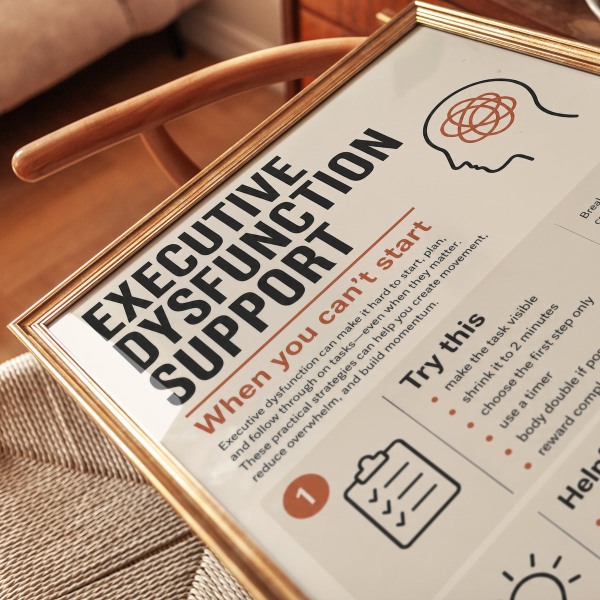 Executive Dysfunction Support Poster - detail