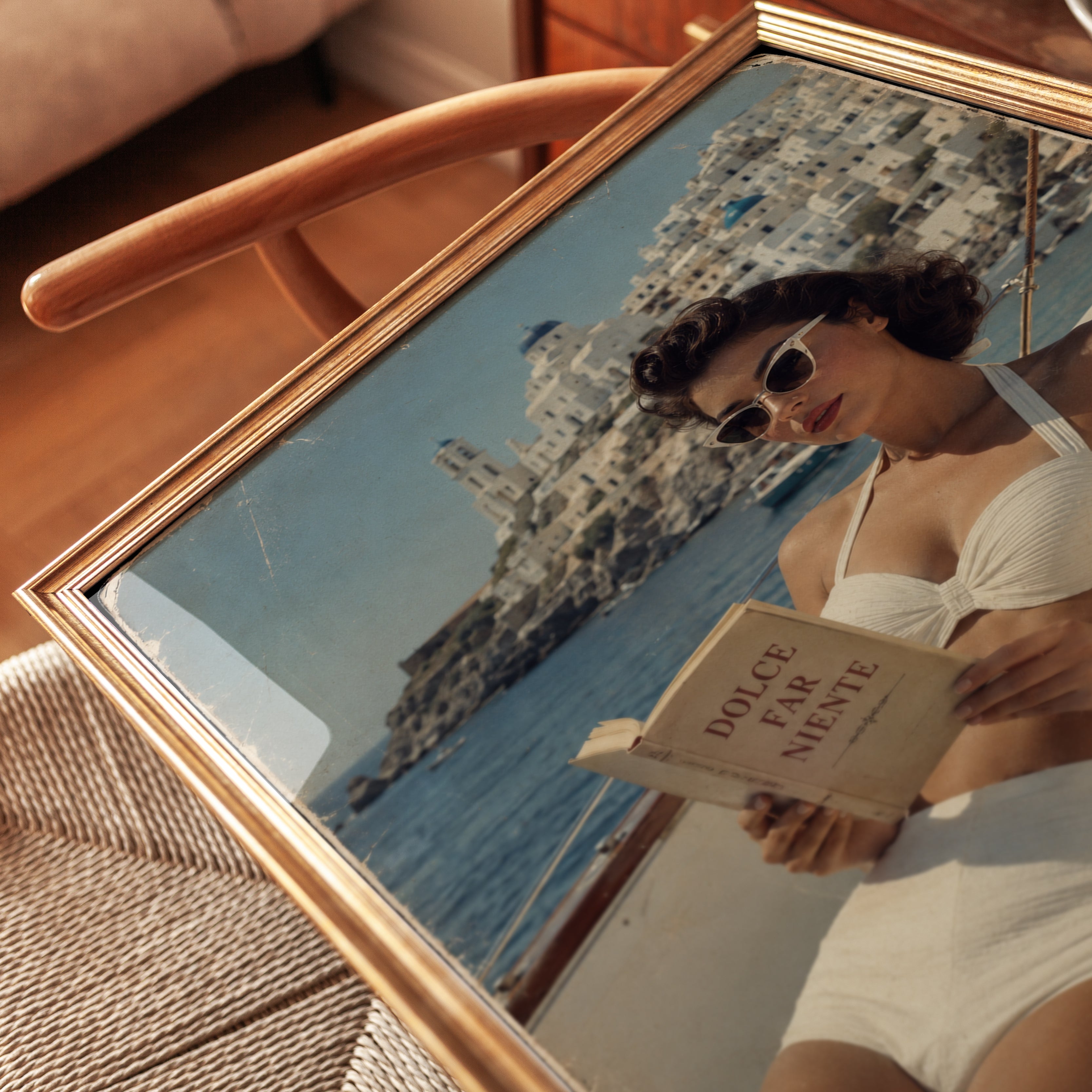 Vintage Travel Poster – Mediterranean Wall Art - detail