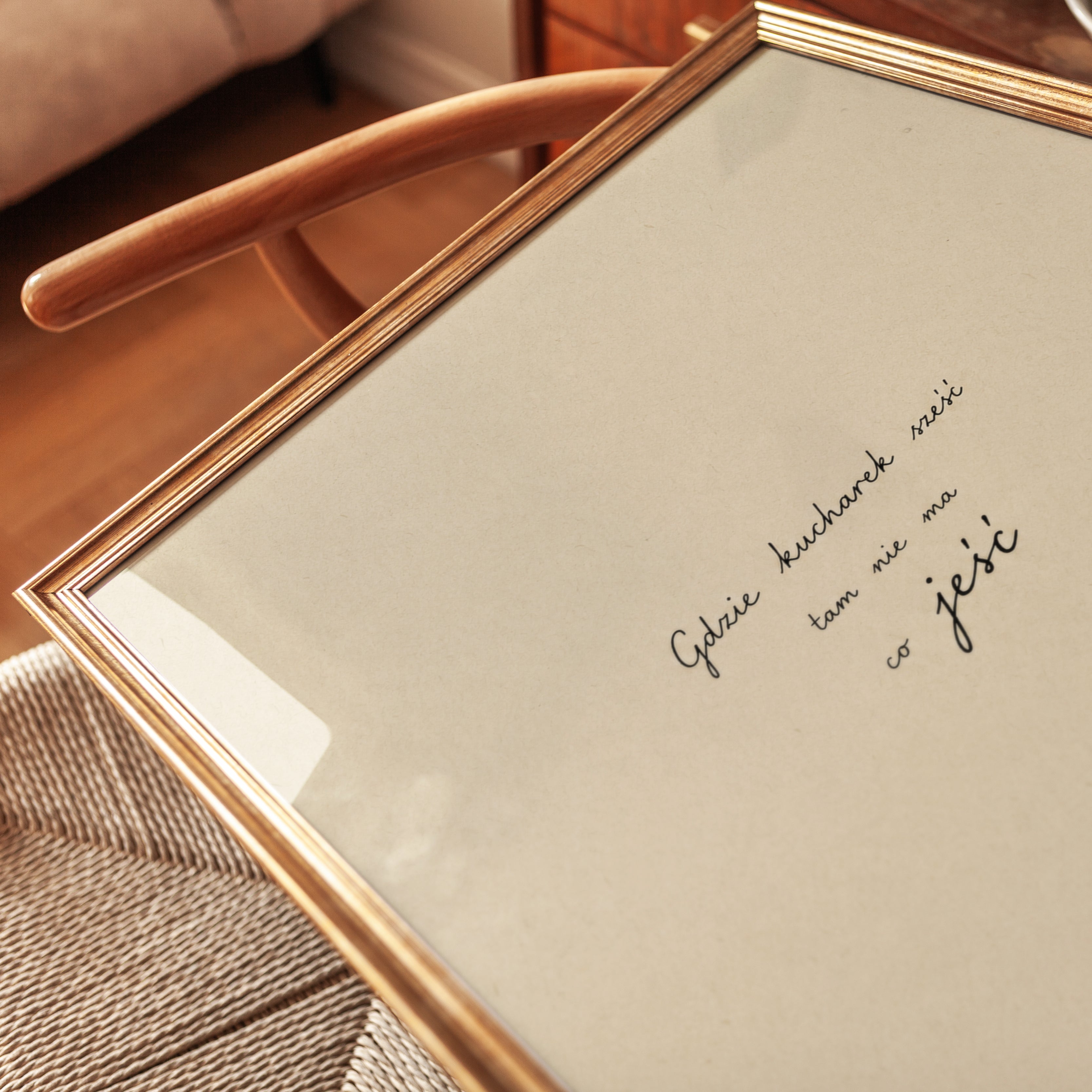 Calligraphy Quote Print: Polish Language Art (Minimalist Wall Decor) - detail