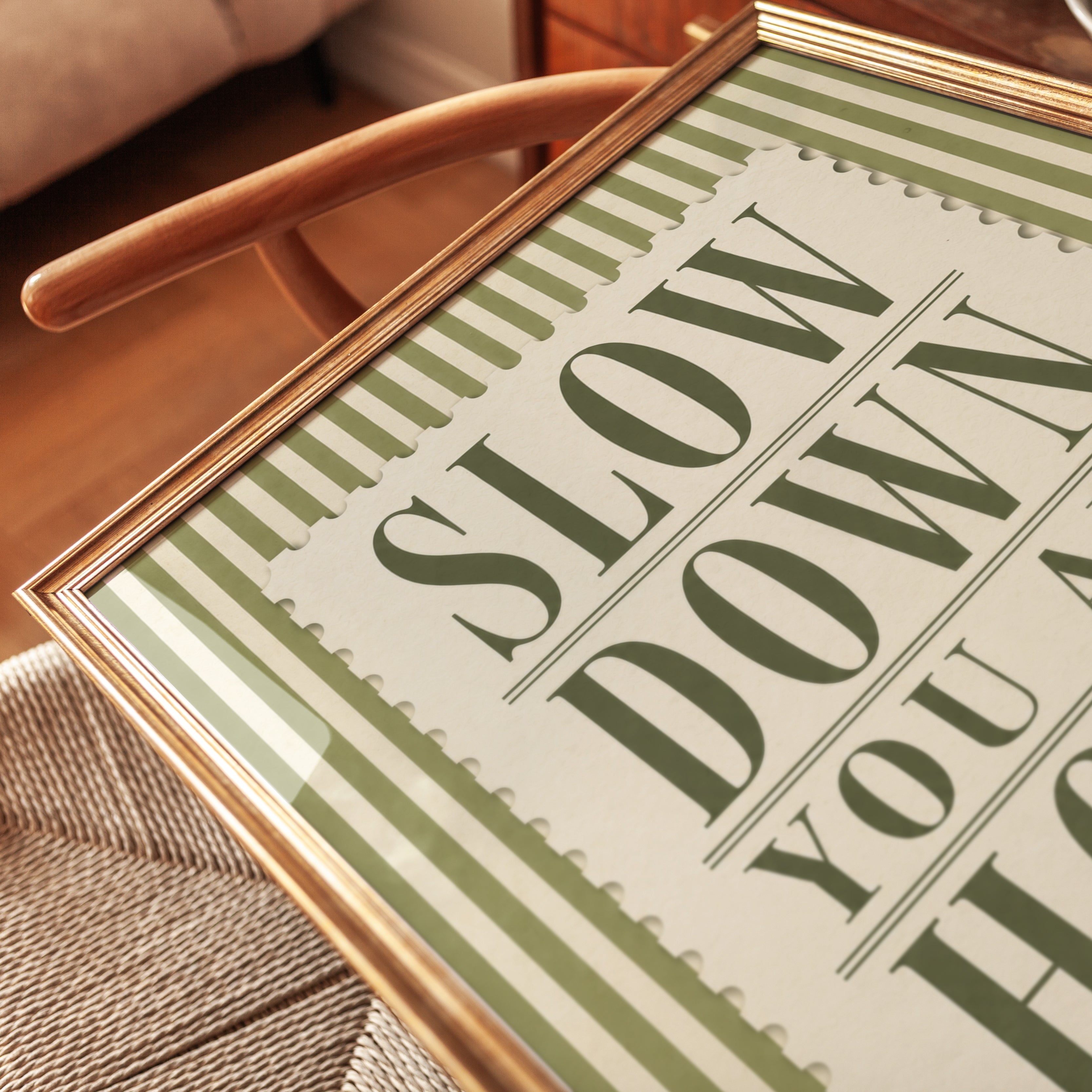 Slow Down You Are Home Print – Entryway Wall Art - detail