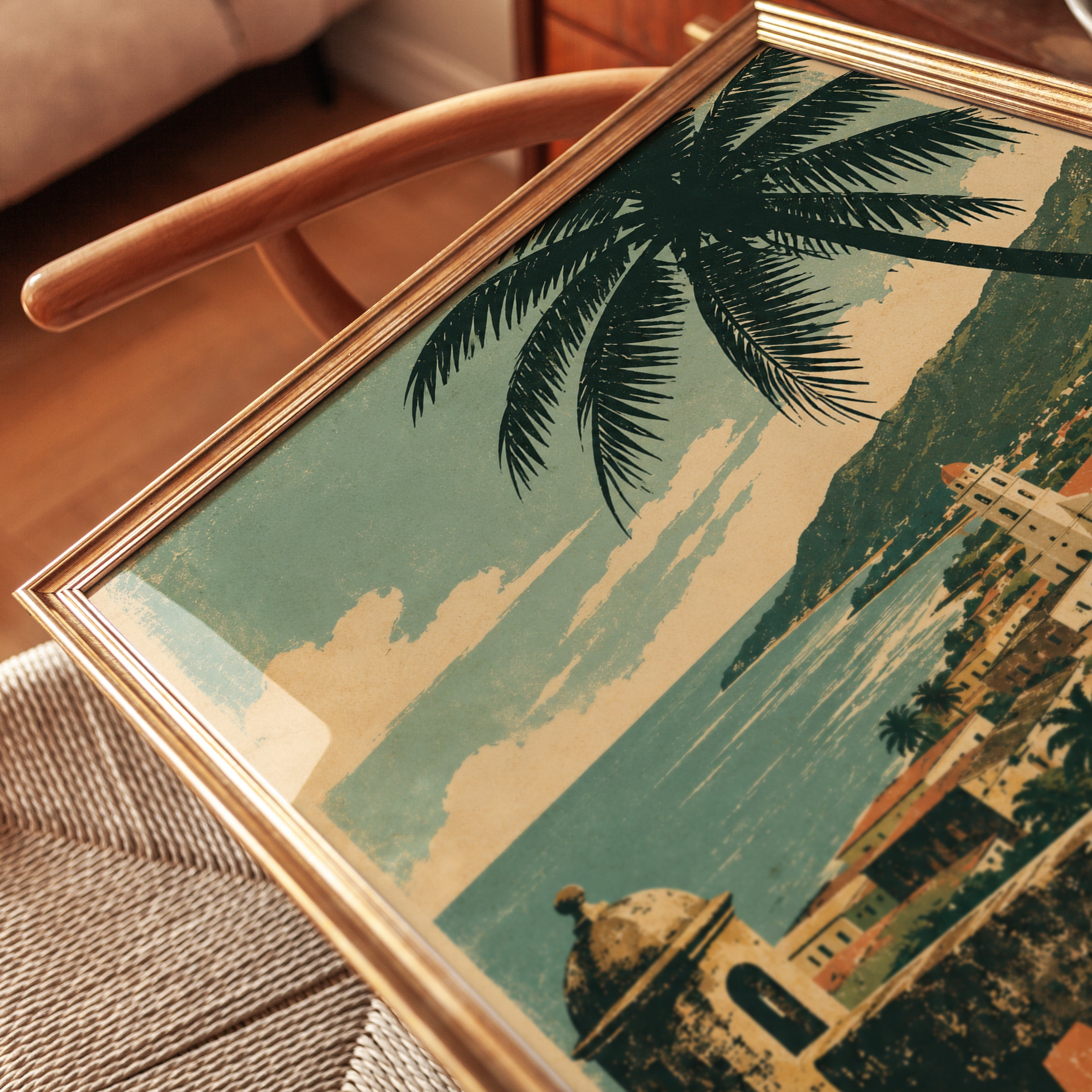 Vintage Travel Poster – Cuba Coastal Print - detail